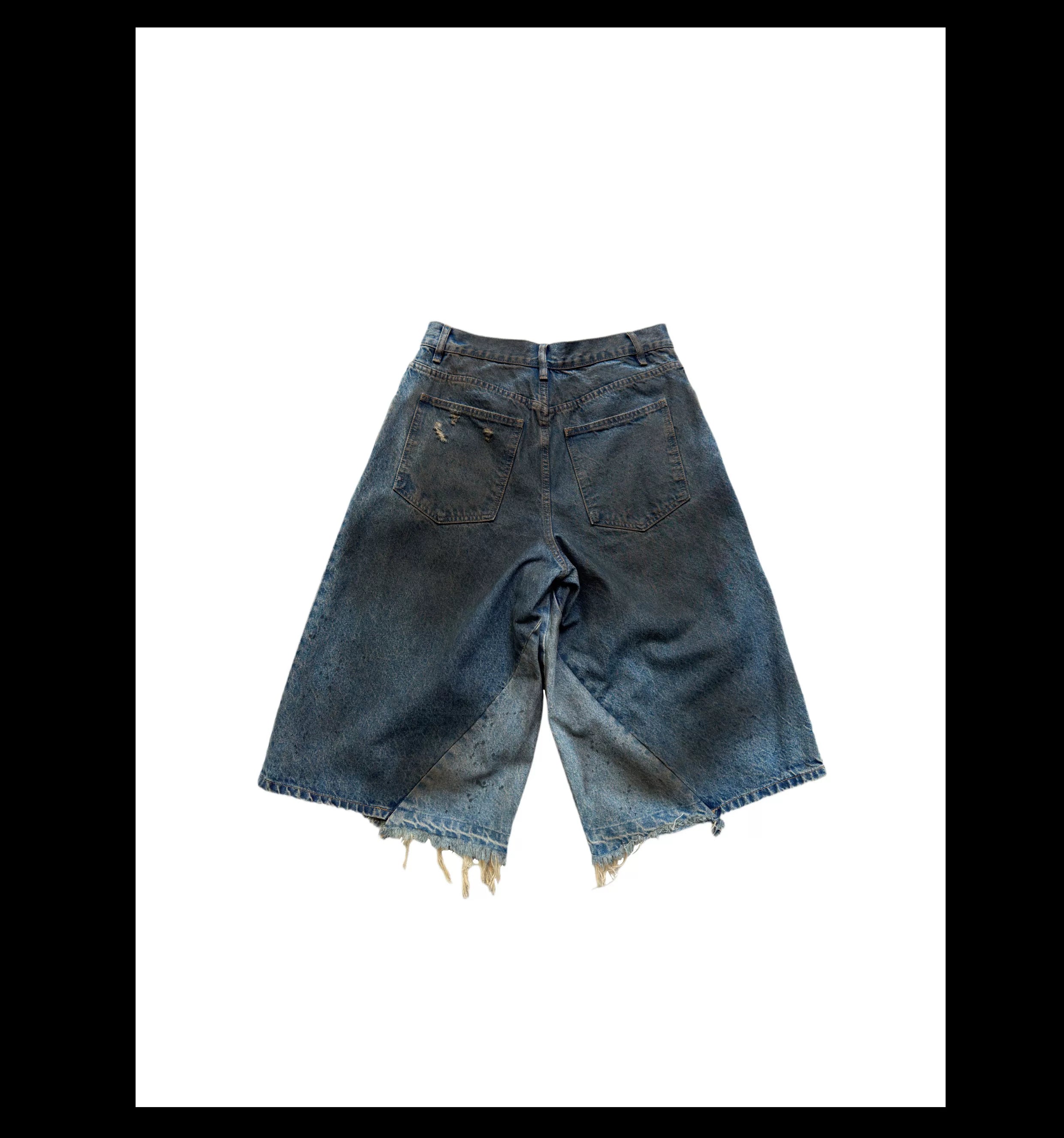 Rustfall Distressed Oilwash Gaucho Jeans