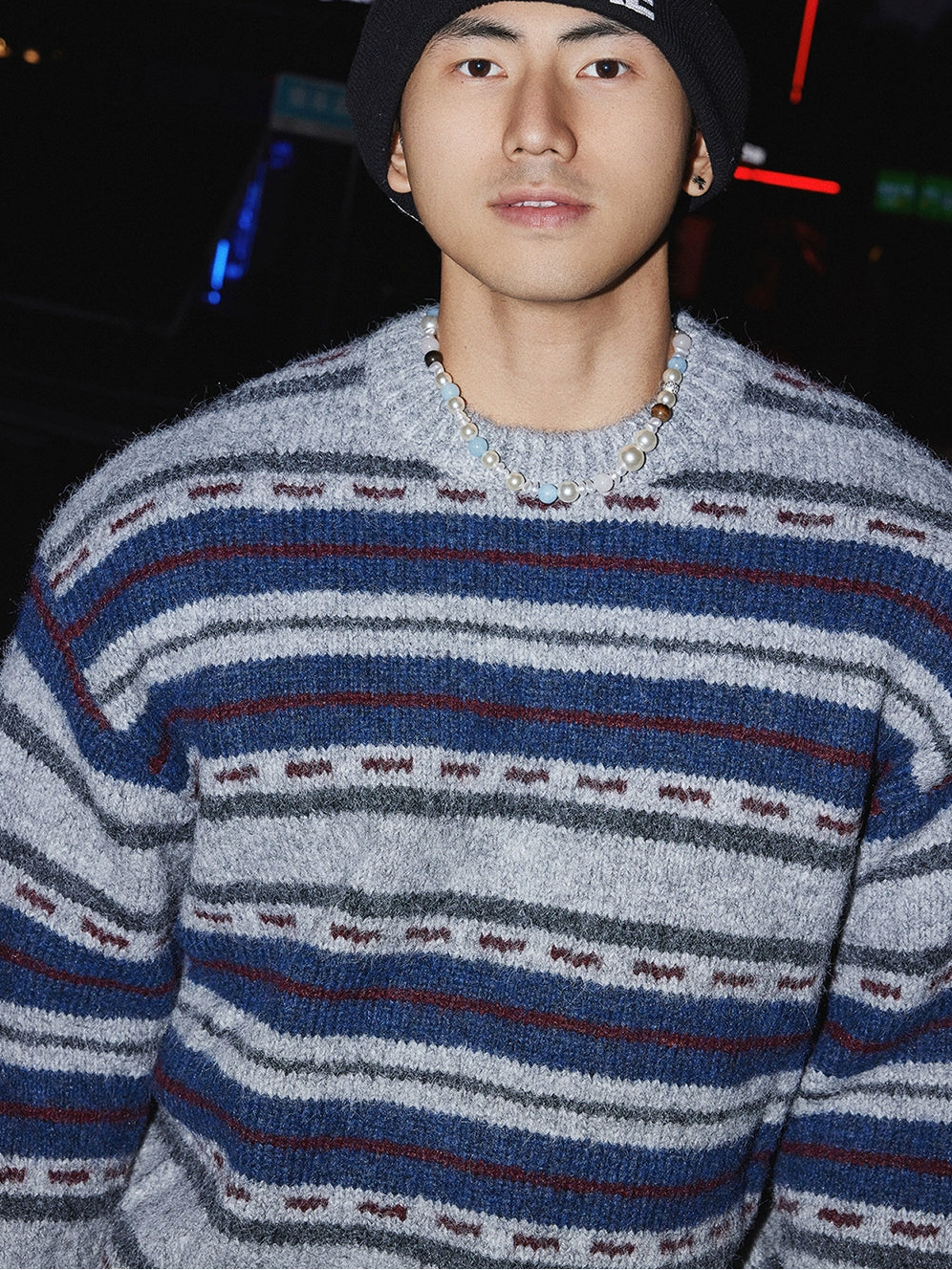 Frosted Tundra Stripe Knit Sweater