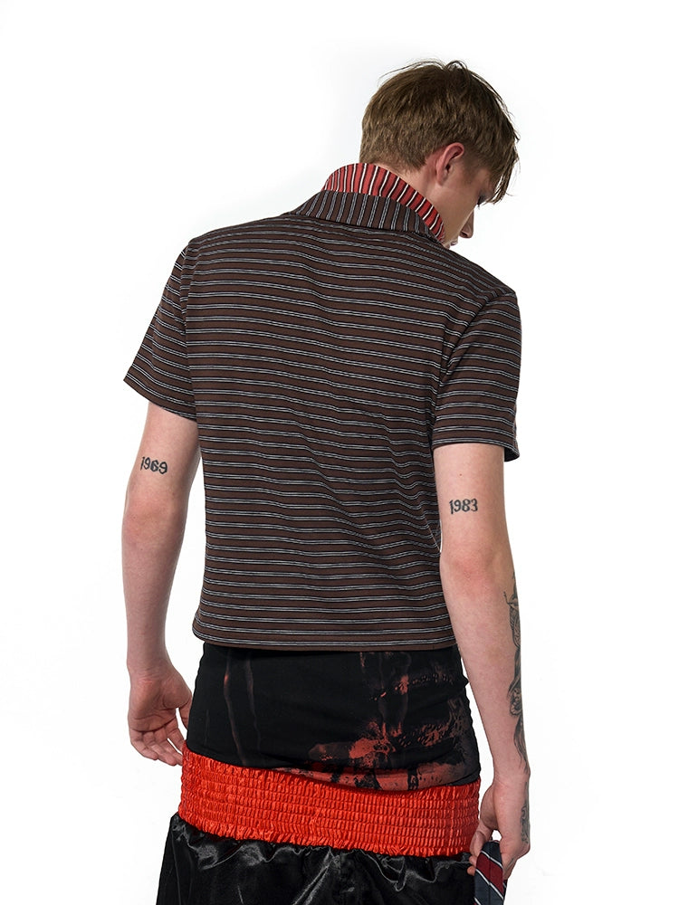 Striped Polo Shirt Top