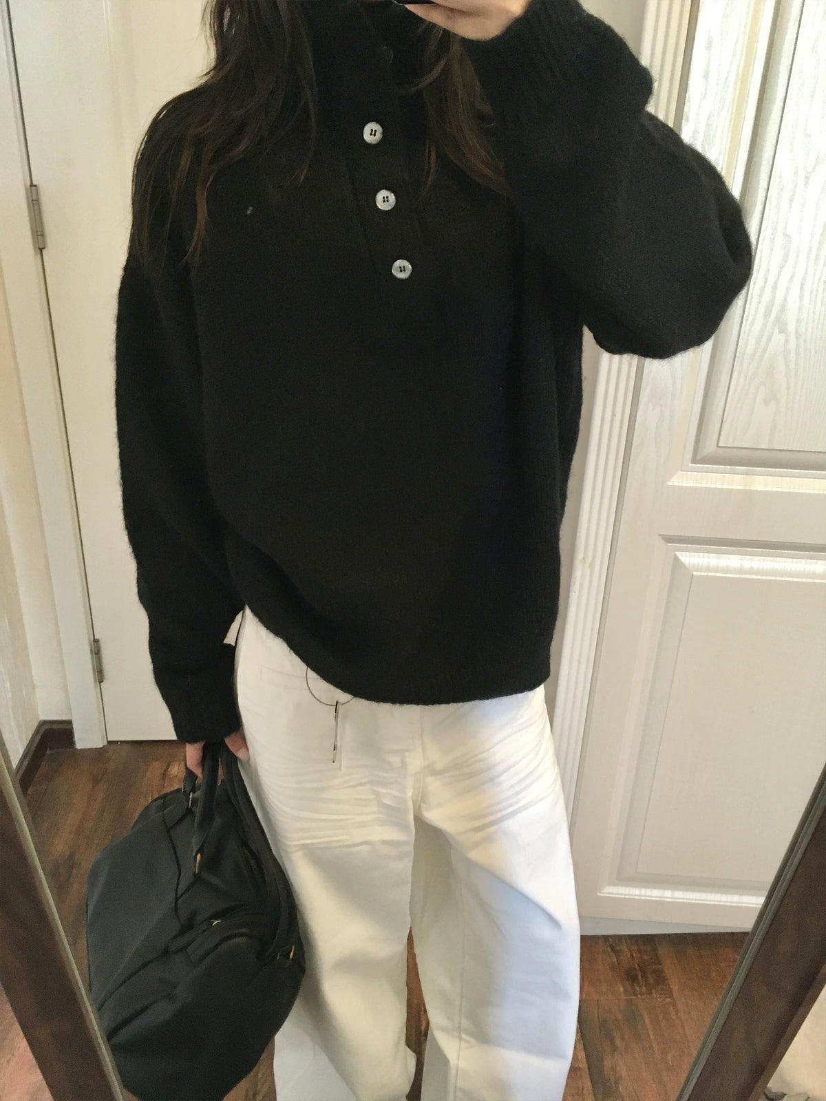 Alden Button-Neck Mock Sweater