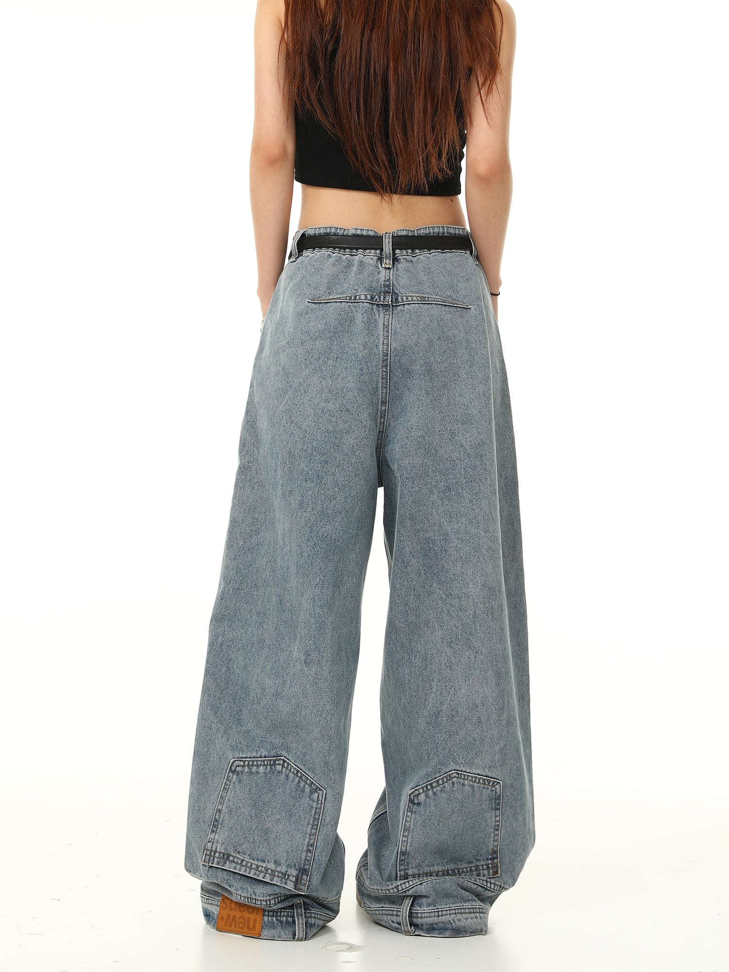 Light Wash Wide Leg Baggy Jeans