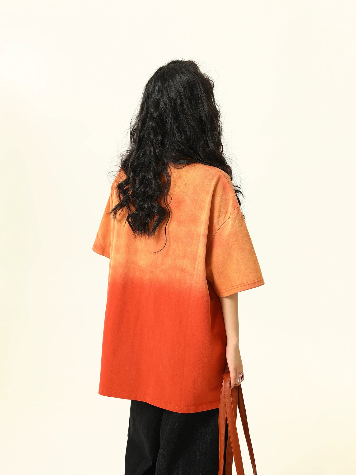 Oversized Orange Gradient Graphic Tee