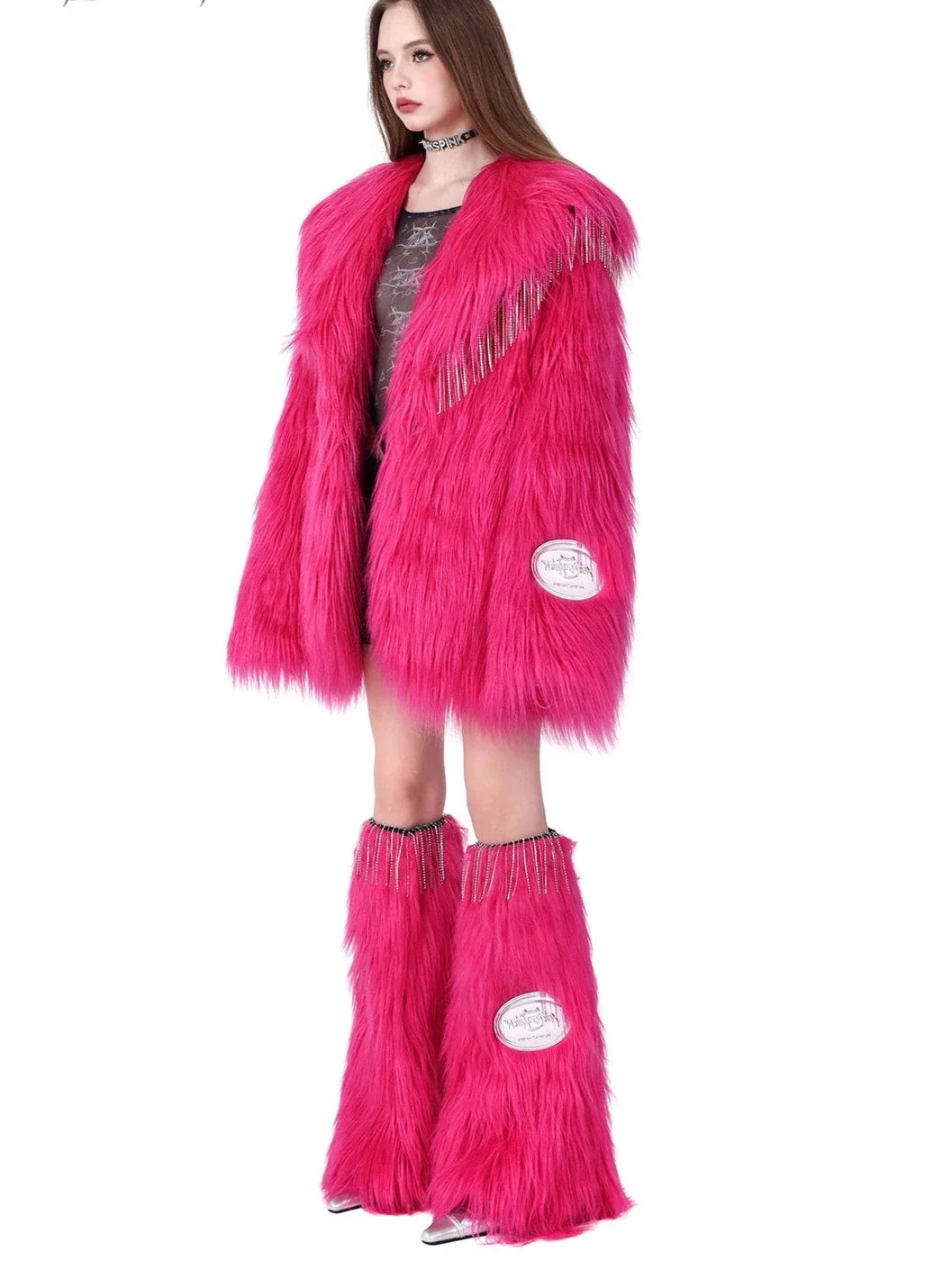 PINKSPINK Vibrant Faux Fur Jacket - Hot Pink