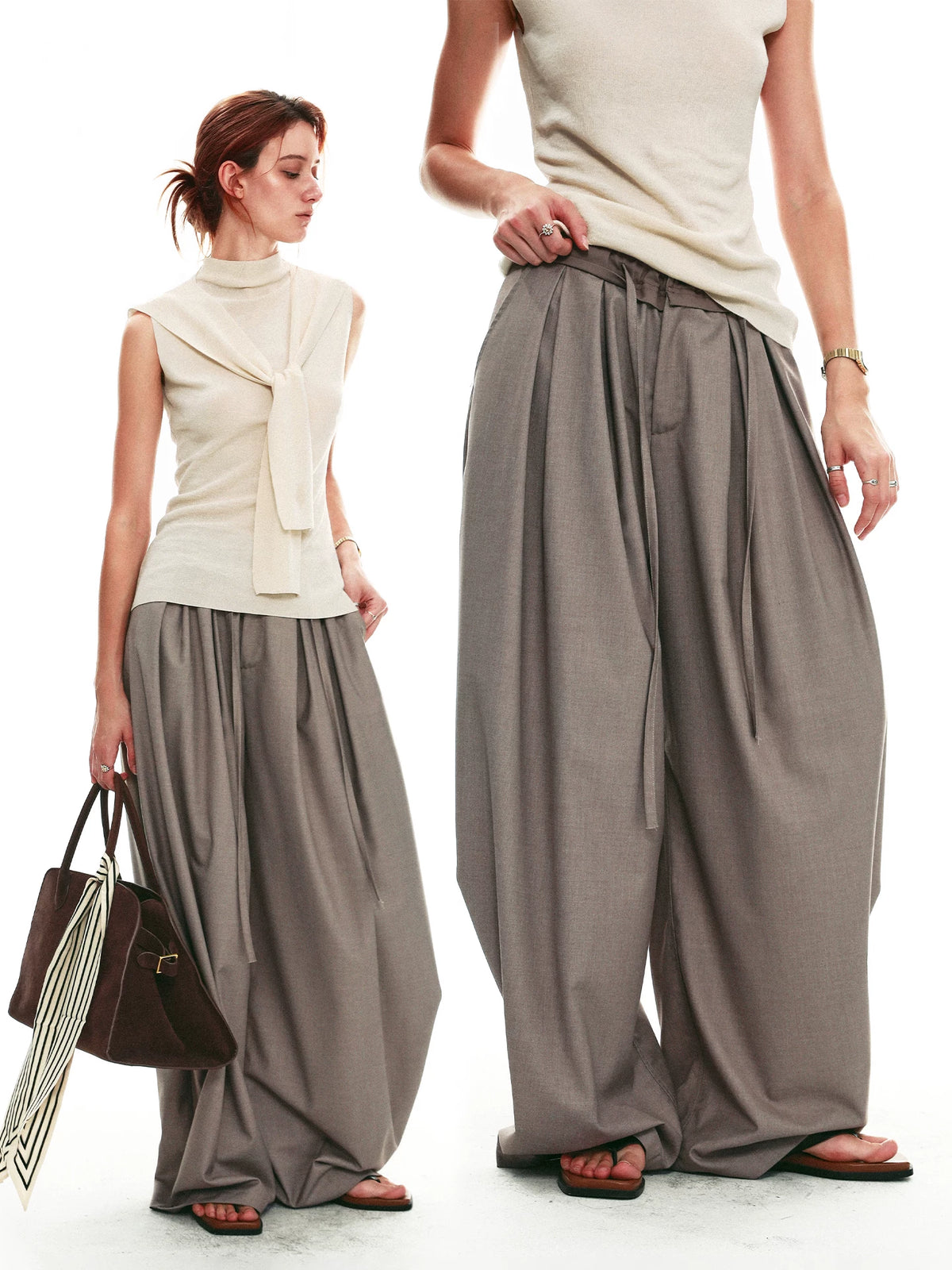 Drawstring Cocoon Balloon Trousers