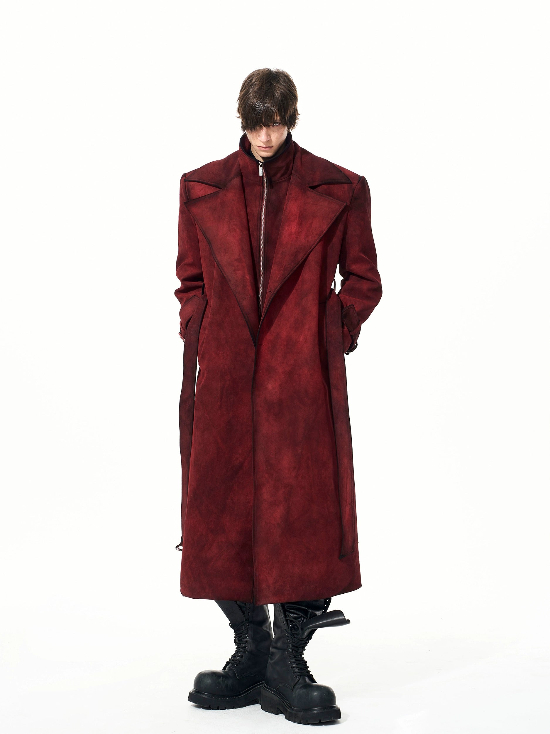 Crimson Warden Duster Trench Coat