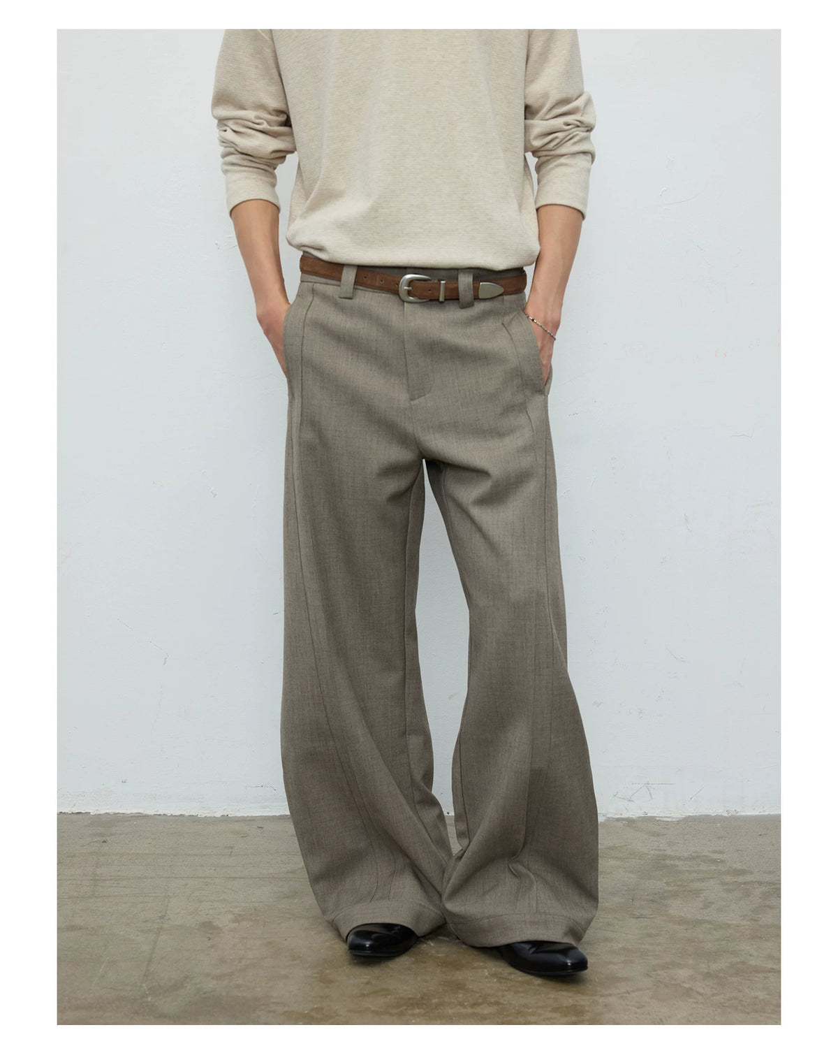 Dorian Pleated Wide-Leg Tailored Trousers