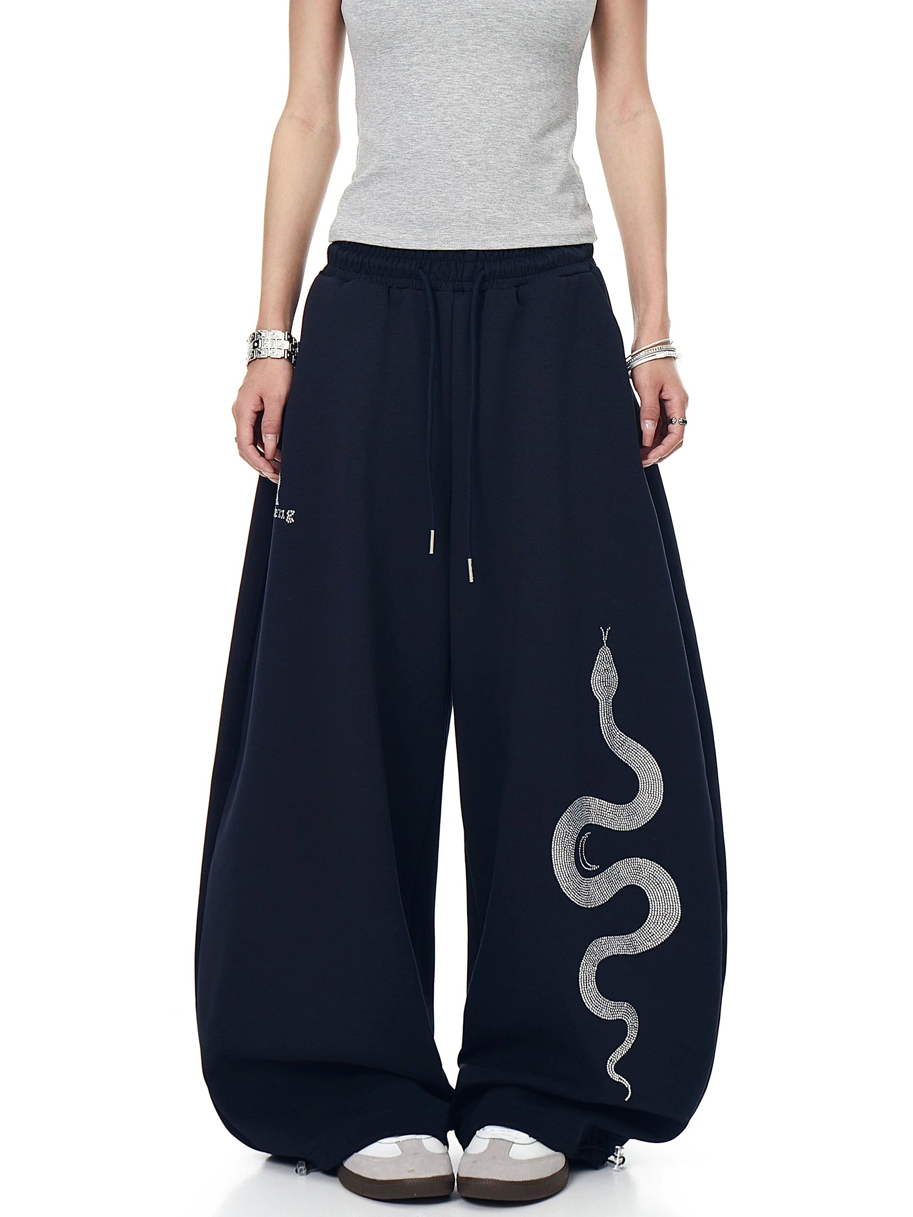 Lunar Serpent Halo Fleece Sweatpants