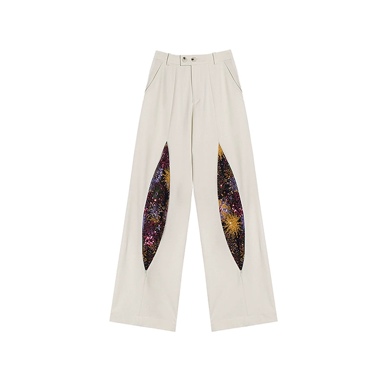 Firework Design Straight-Leg Pants - chiclara