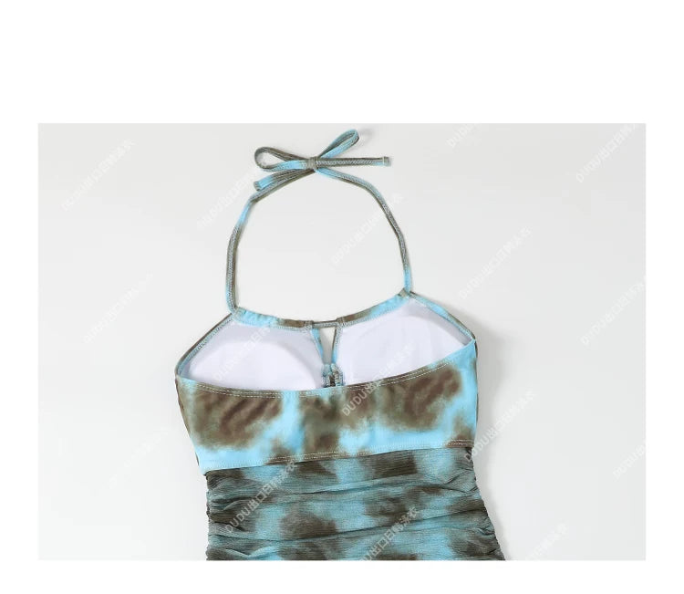 Glacier Drift Cutout Ruched Mini Swim Set