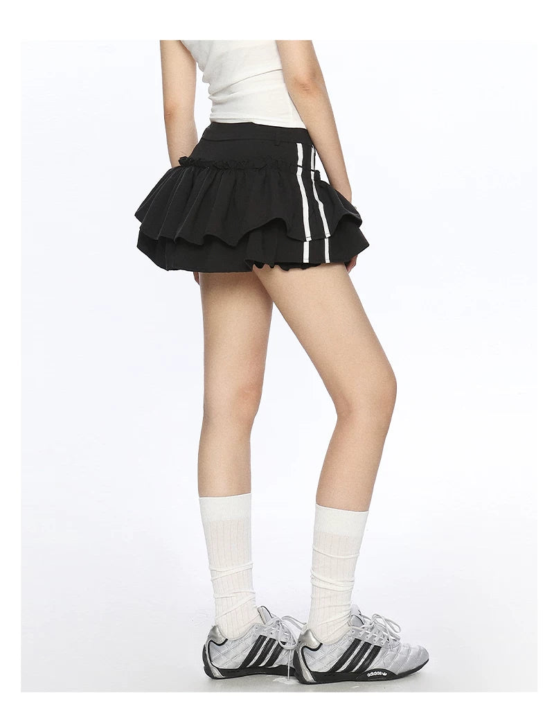 Varsity Ruffle Pleated Mini Skirt