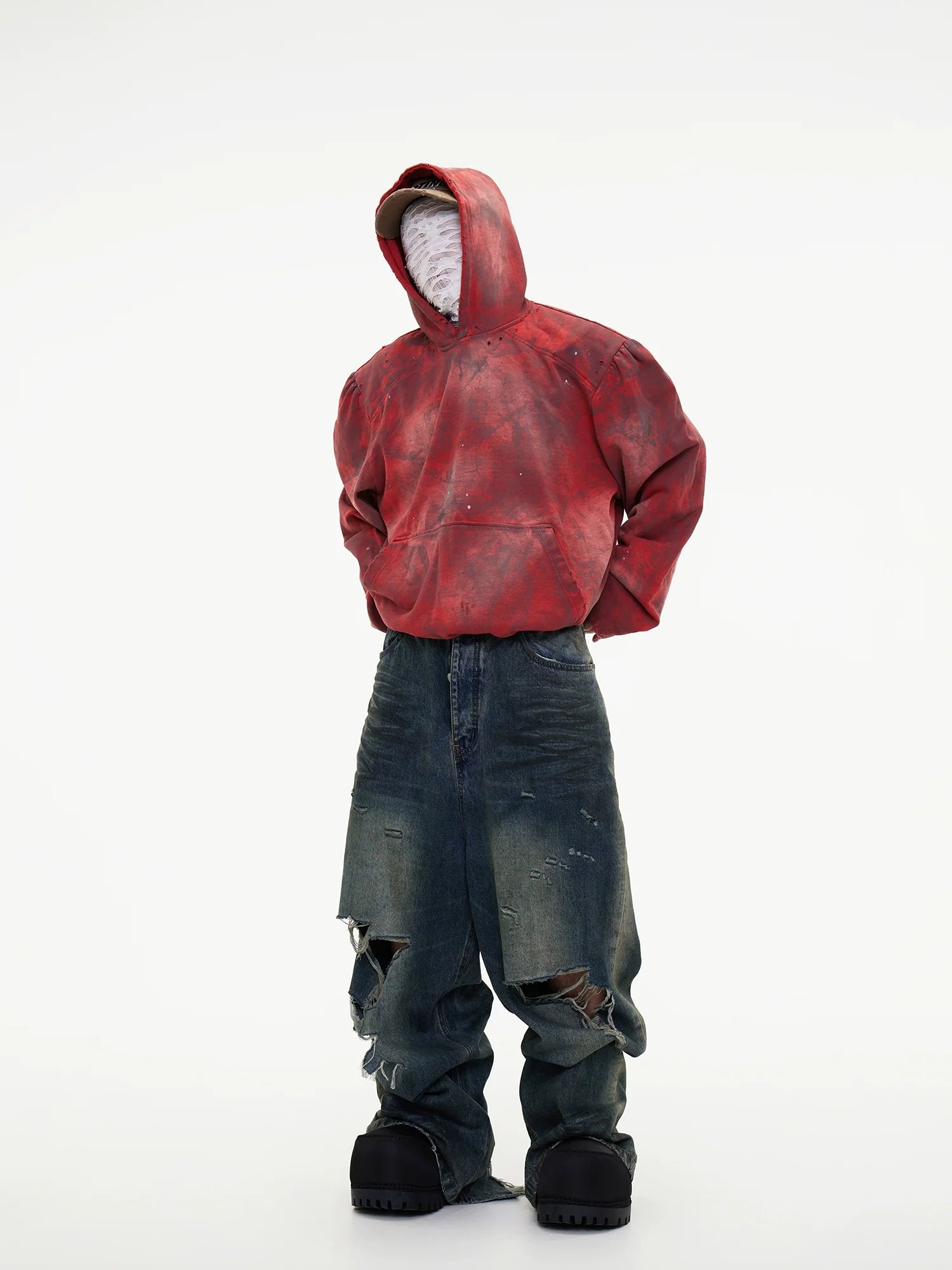 Grunge Destroyed Wide Leg Jeans