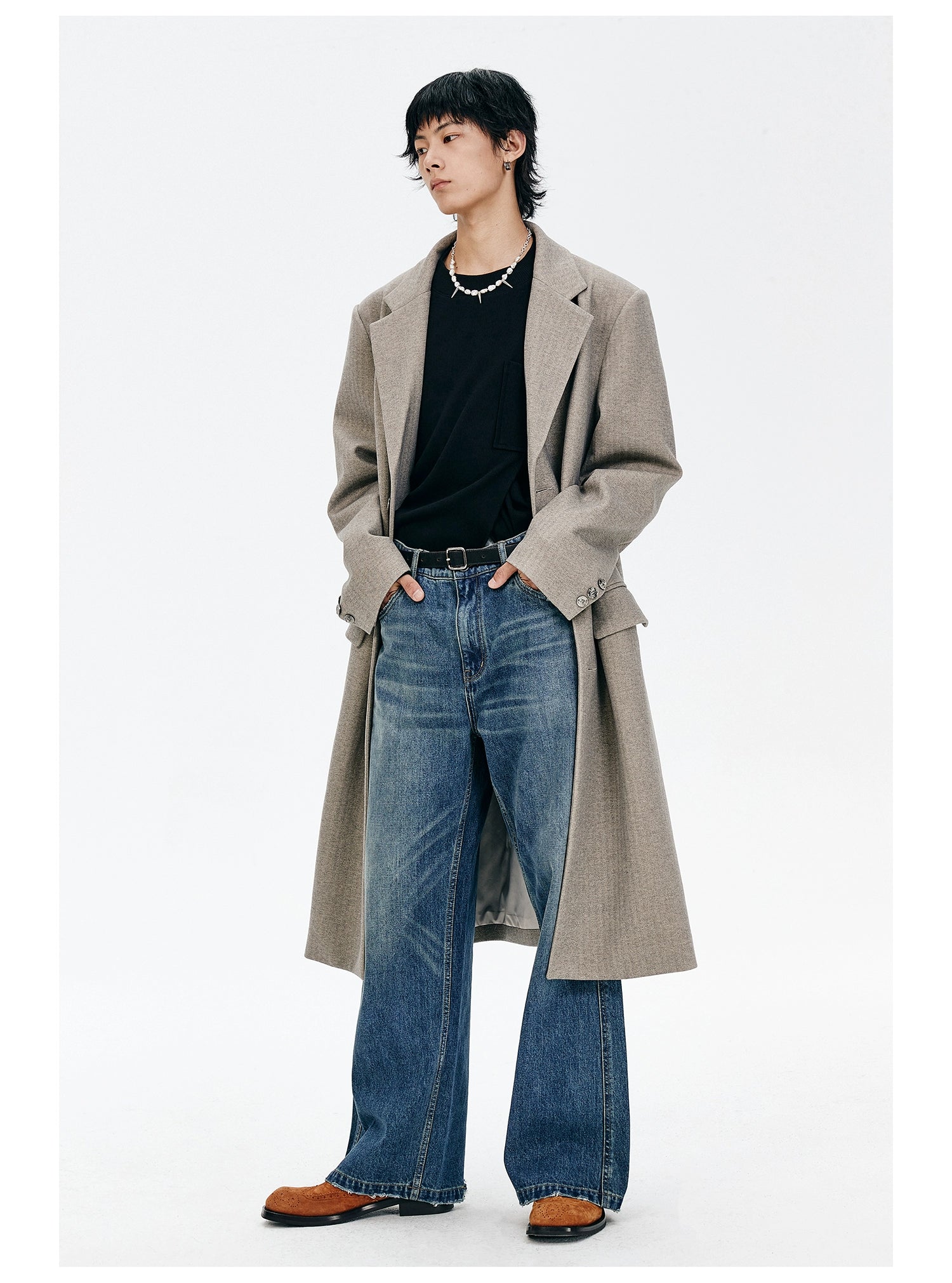 Oversized Wool Blend Overcoat