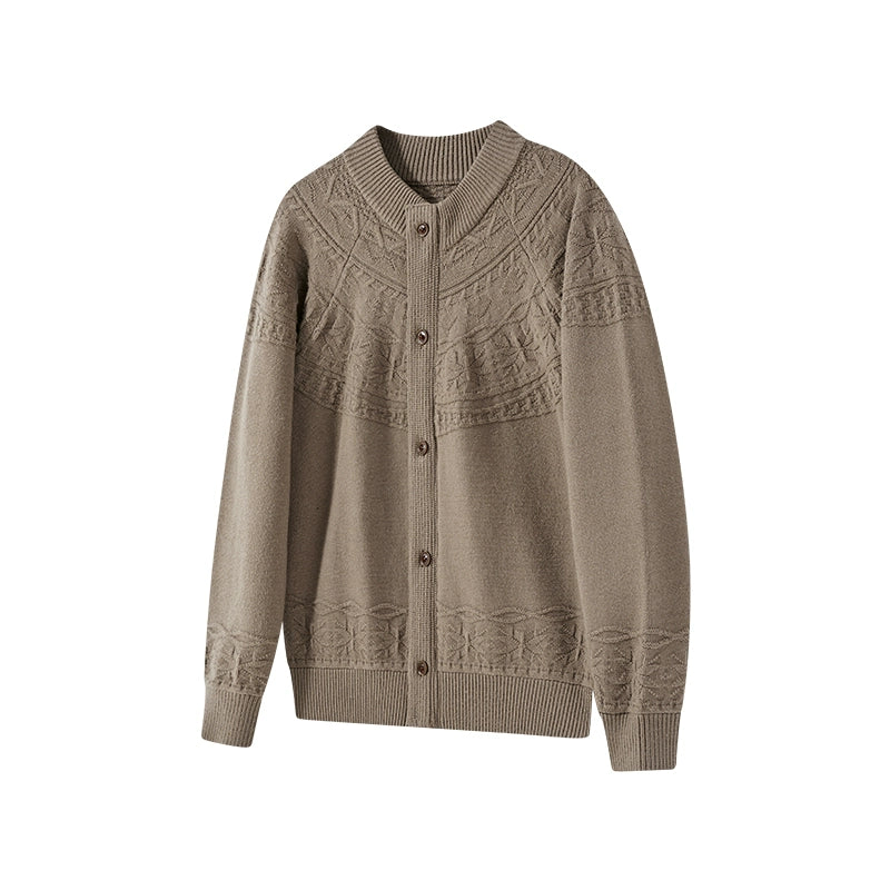 Jacquard Pattern Knit Cardigan