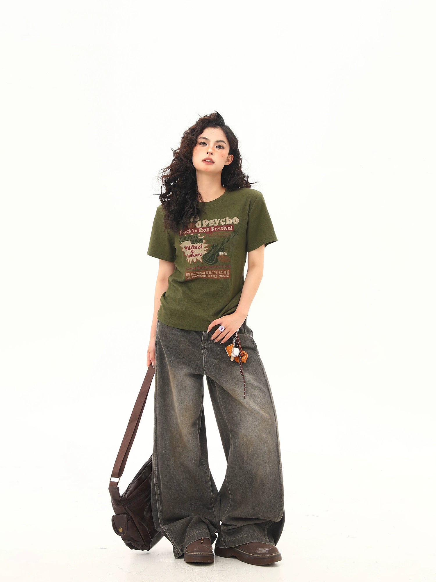 Olive Green Graphic Festival Tee