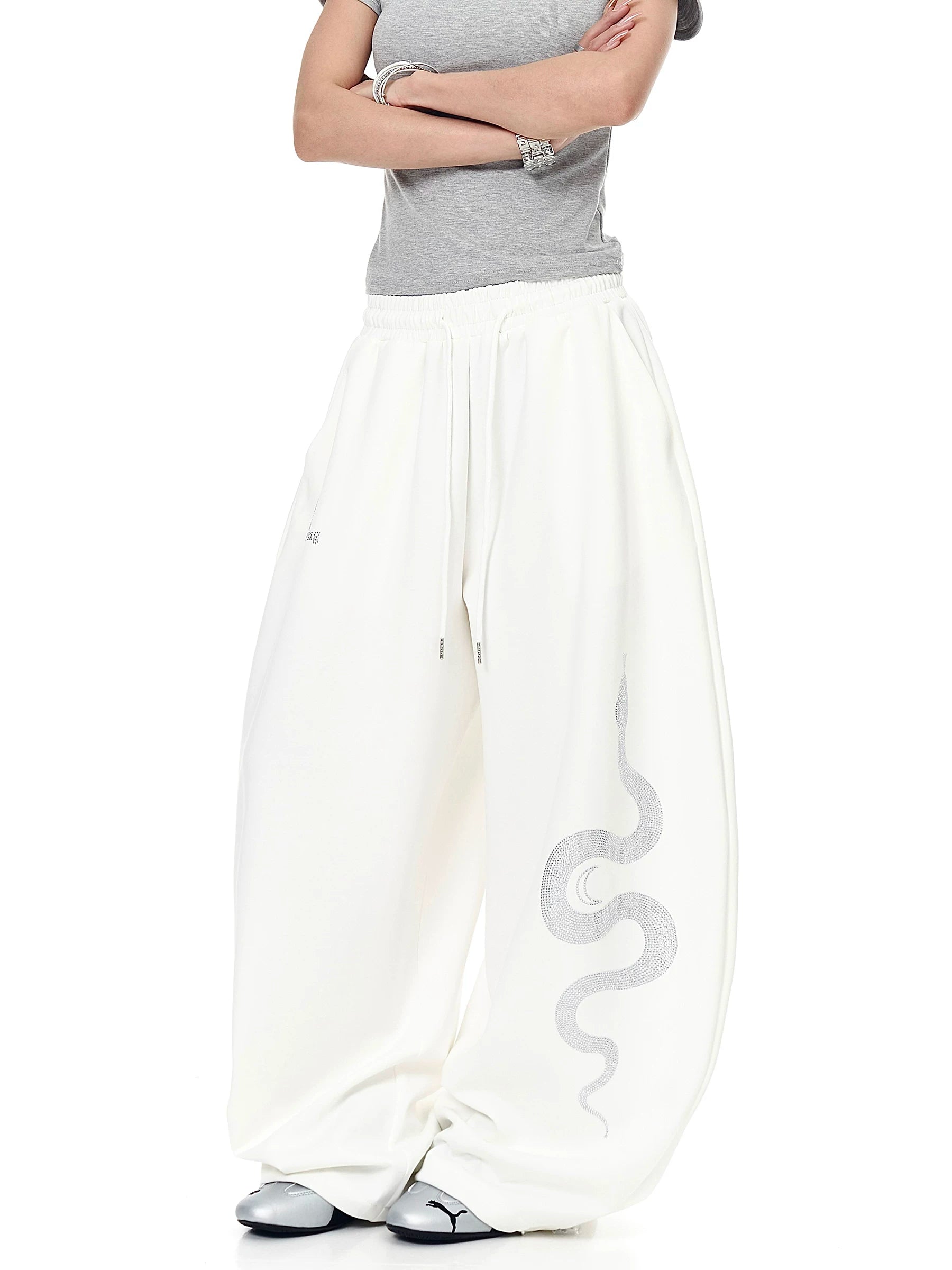 Lunar Serpent Halo Fleece Sweatpants