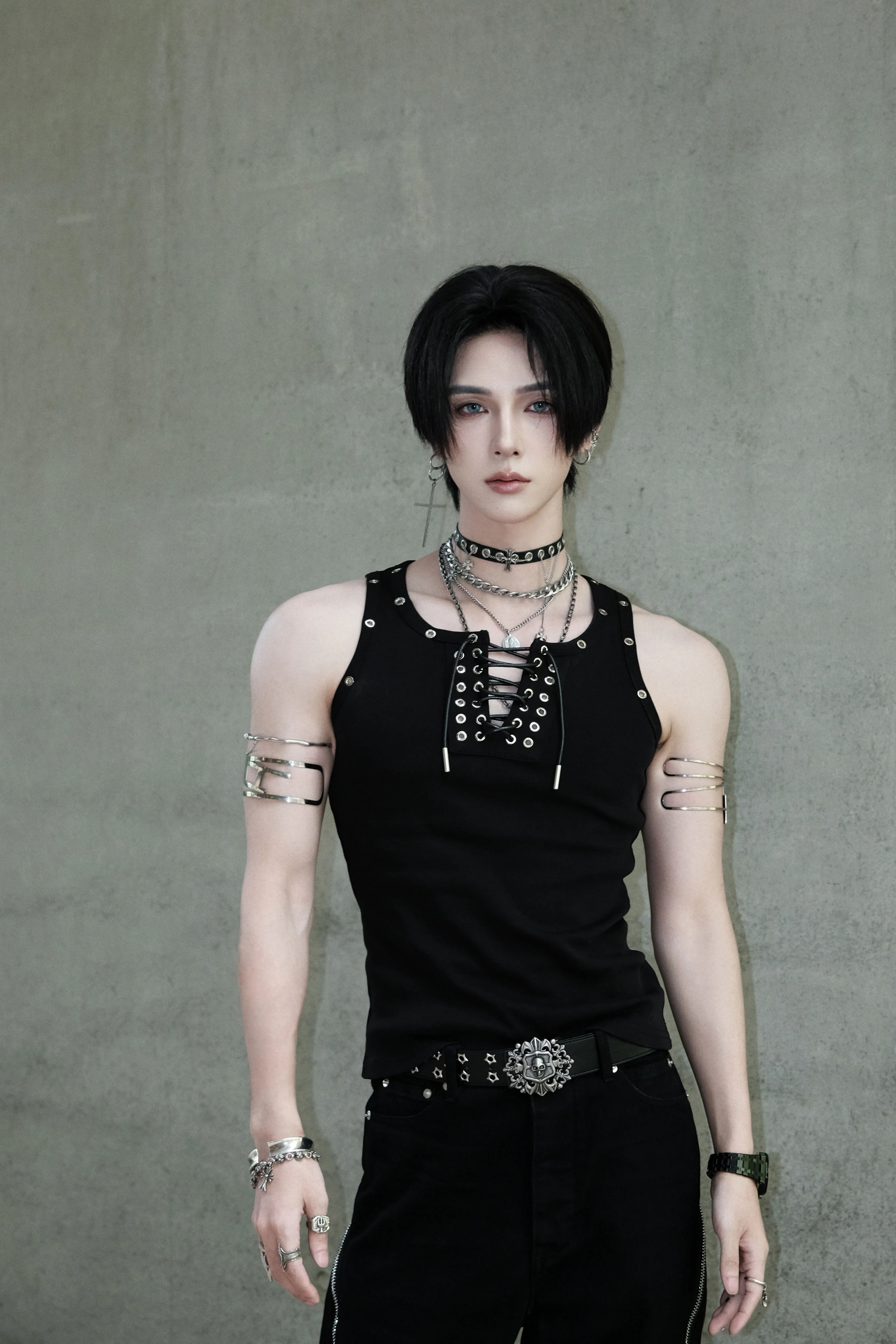 Nightlock Rivet Lace-Up Tank Top