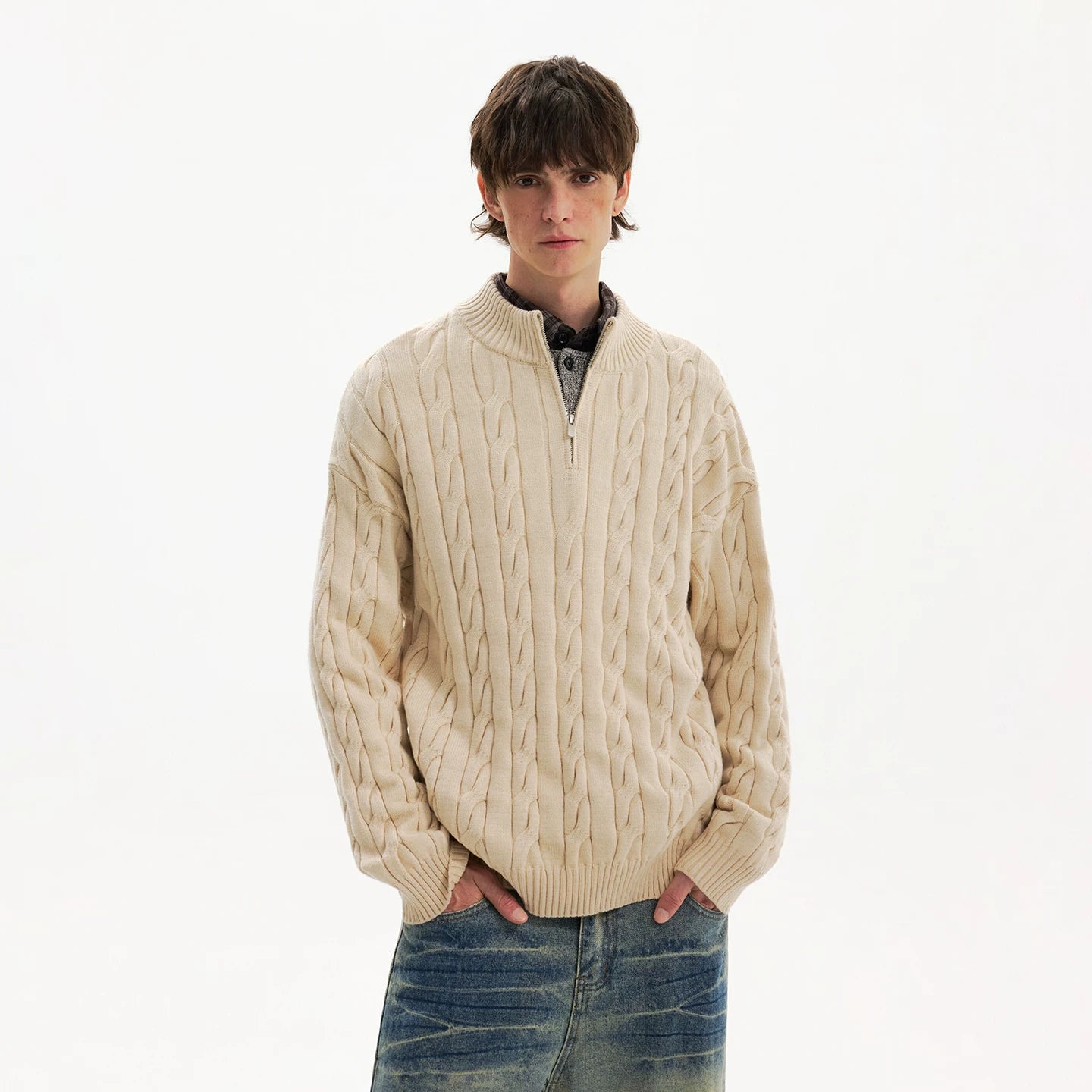 Stonebraid Half-Zip Knit