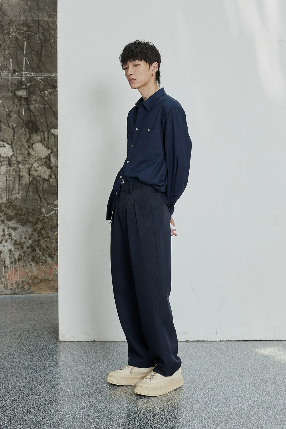 Classic Double-Pleated Dress Pants