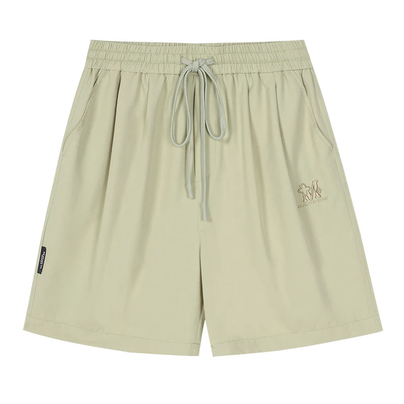 Embroidered Drawstring Bermuda Shorts