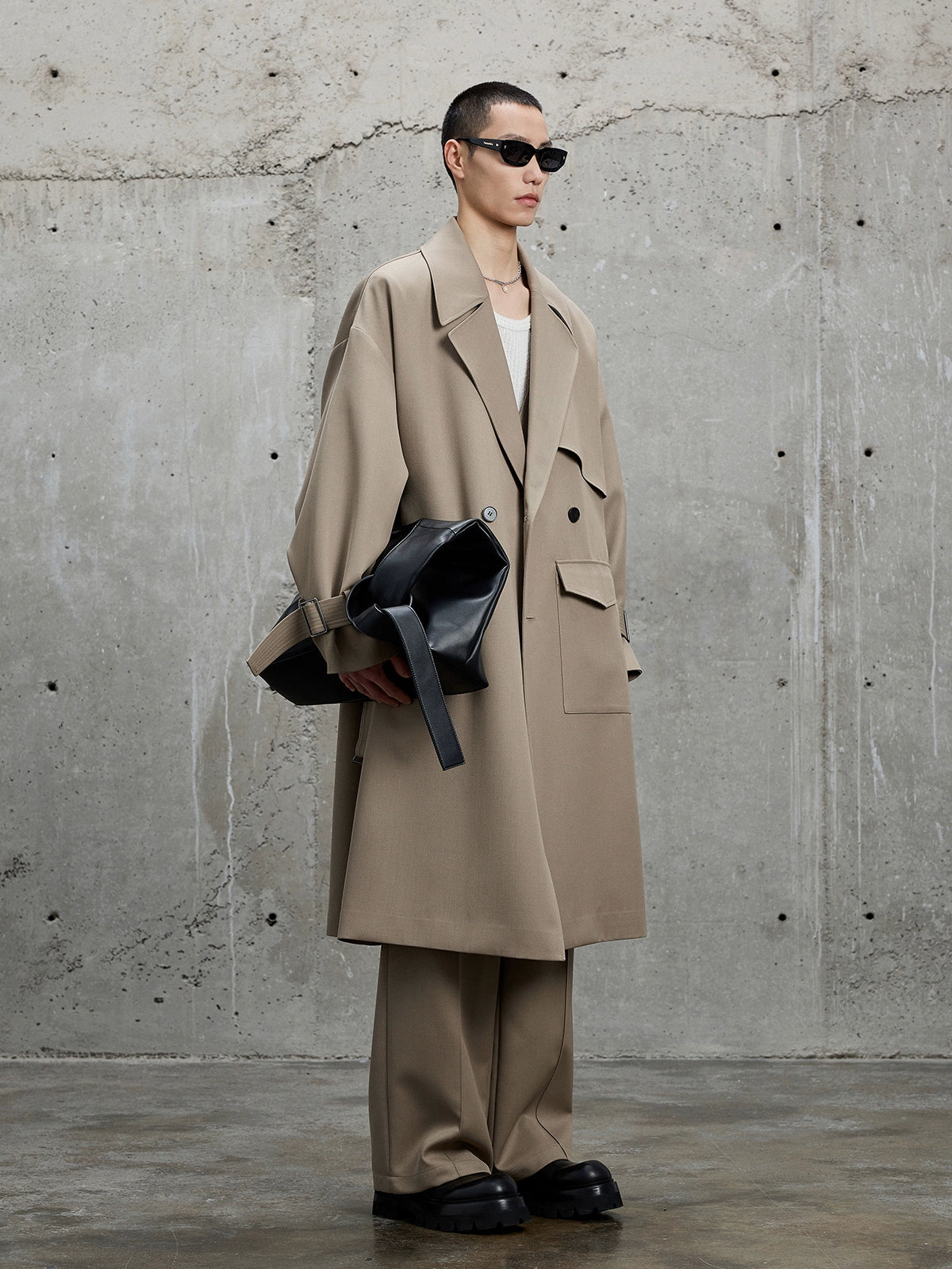 Twill Classic Lapel Long Trench Coat