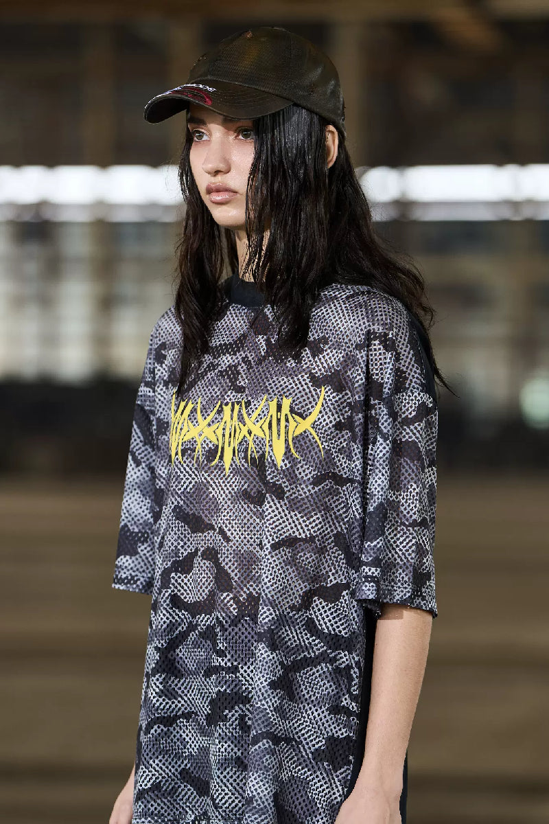 Camo Print Oversized Tee - chiclara