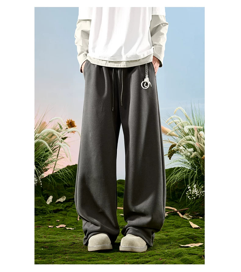 American Drawstring Relaxed Wide-Leg Sweatpants