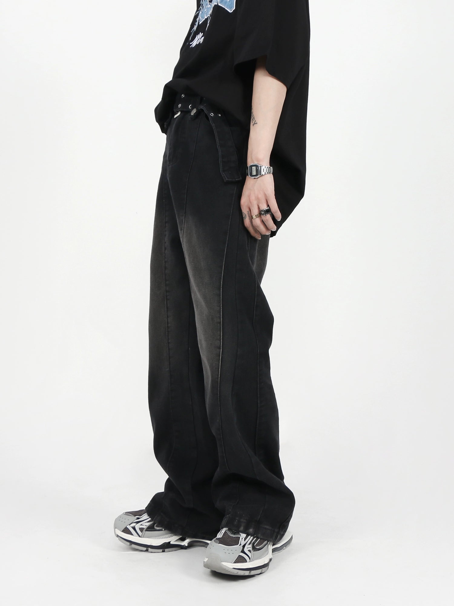 Shadow Fade Track Denim Pants