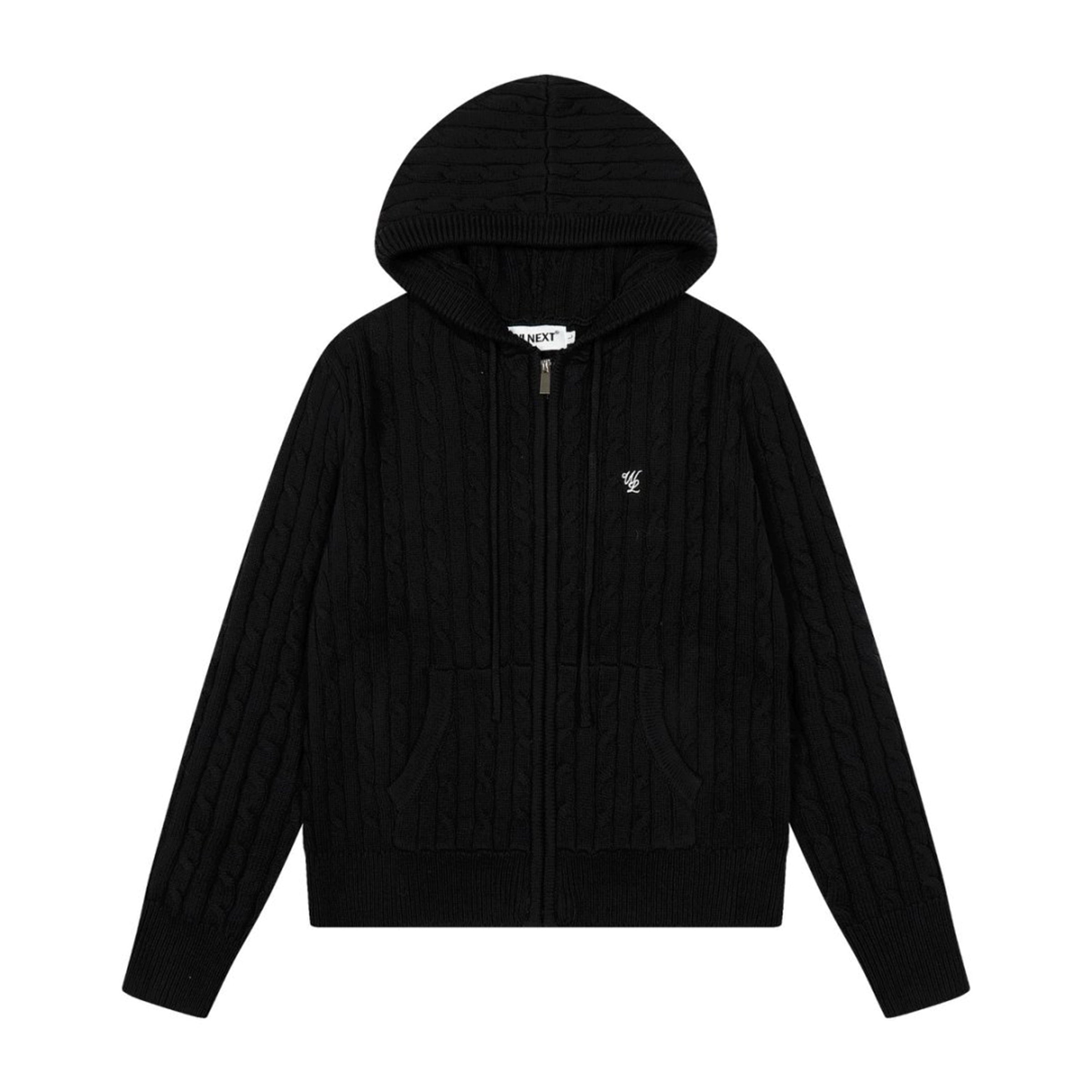 Noir Knit Zip Hoodie