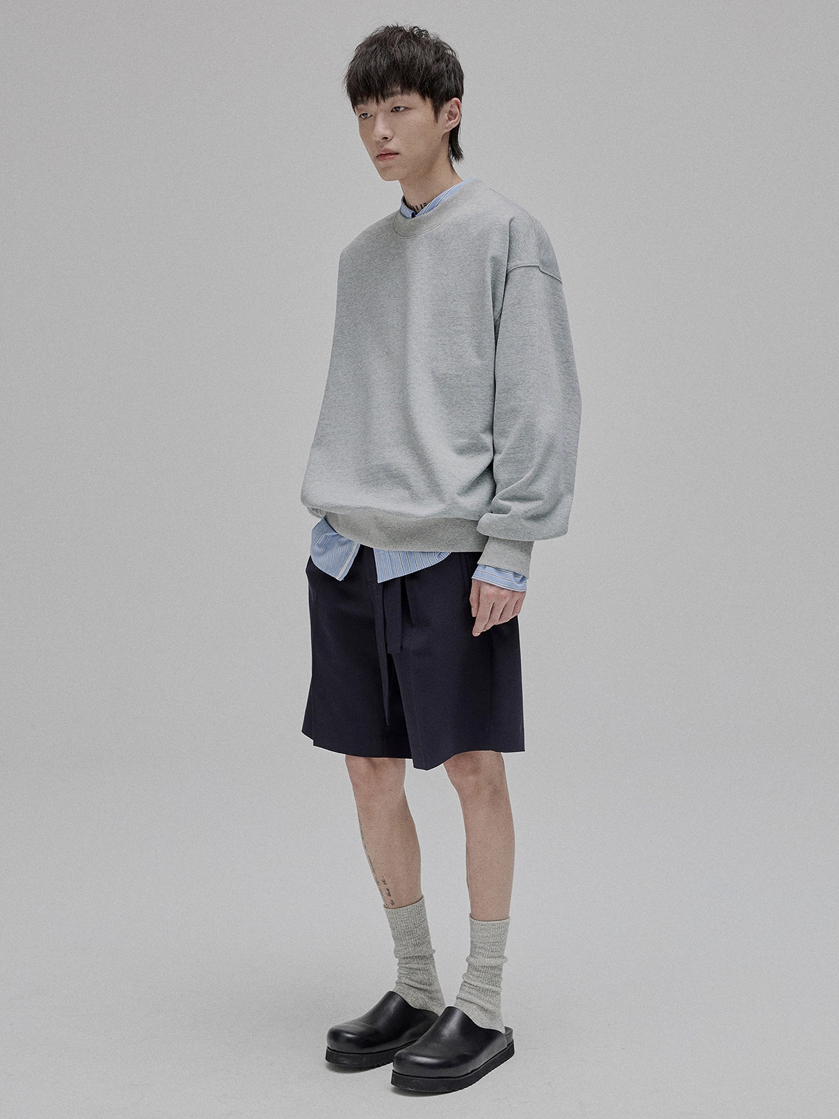 Draped Drawstring Mid-Length Shorts