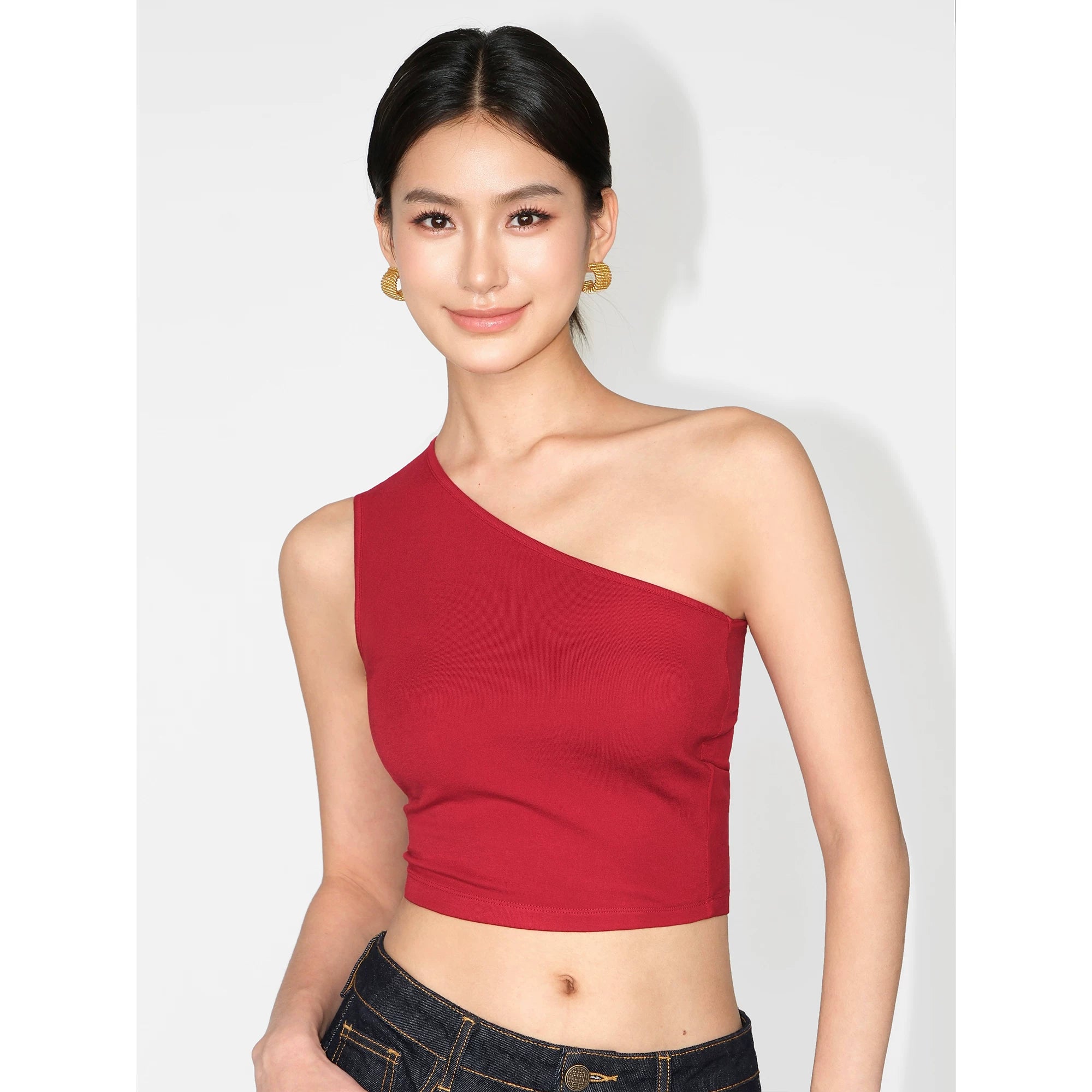 Asymmetry Chic One‑Shoulder Crop Top