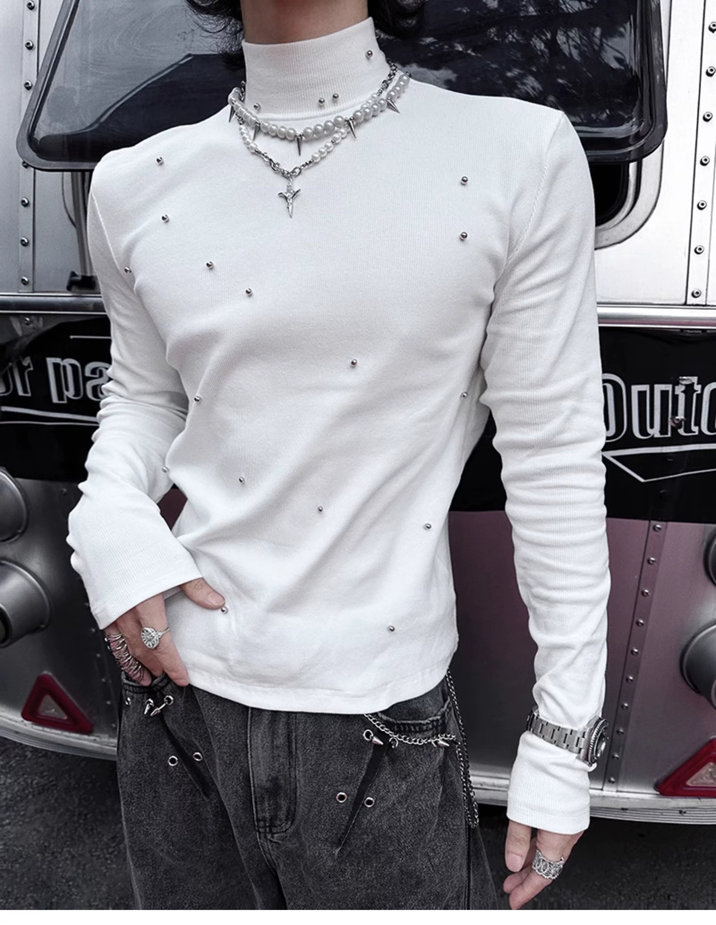 Frostfall Halo Stud Knit Top