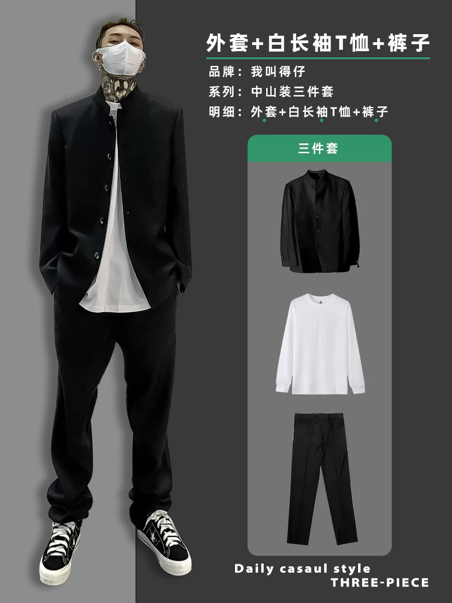 Concrete Gallery Minimalist Jacket and Ankle‑Cut Pants Setup