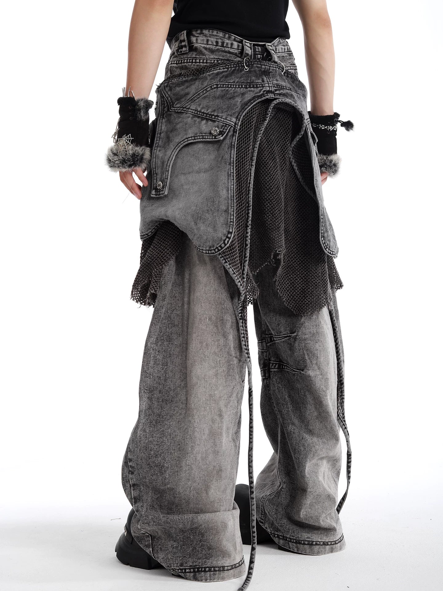 Abyss Mesh Layered Jeans
