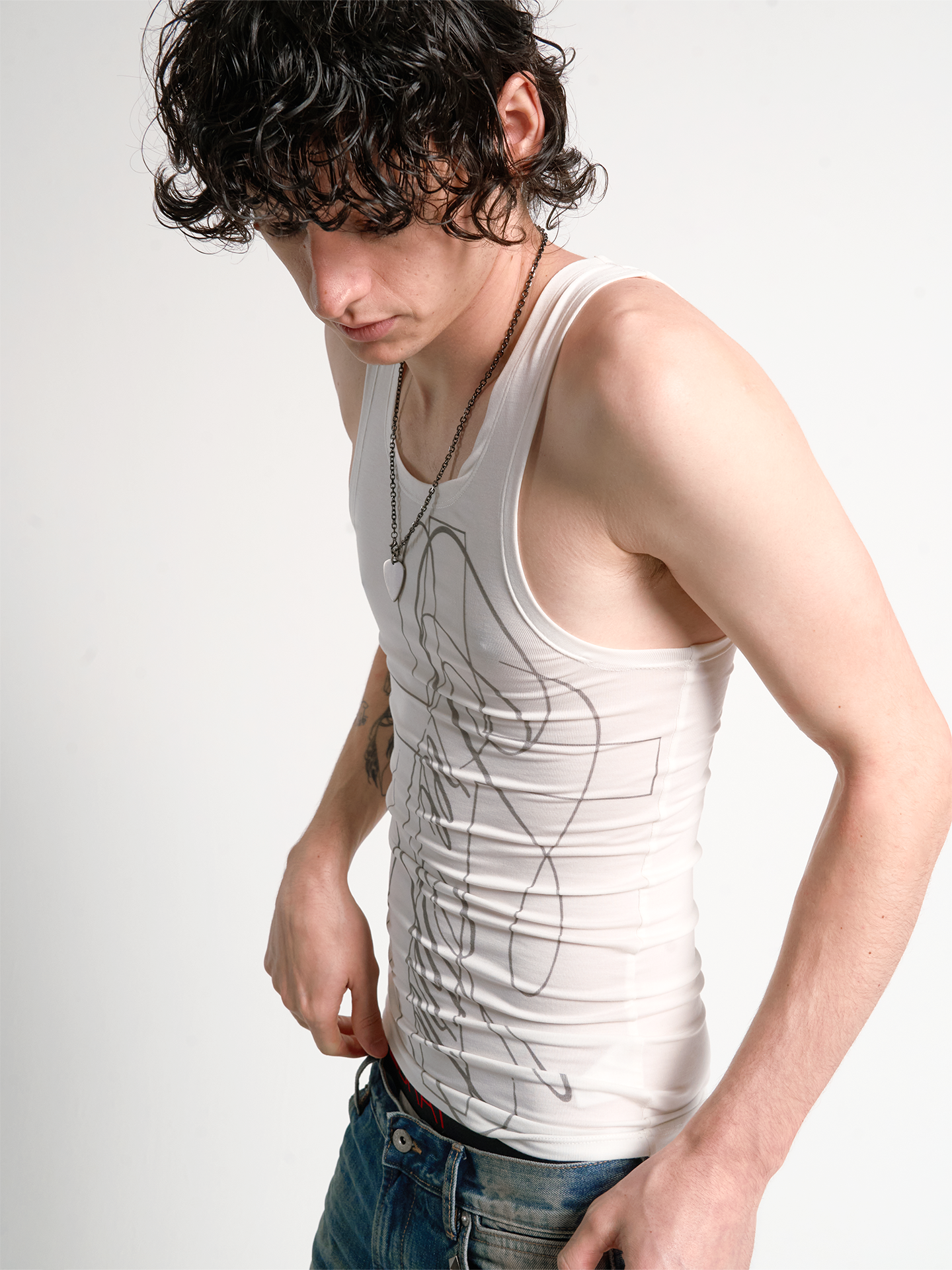 Cross Script Fitted Tank Top