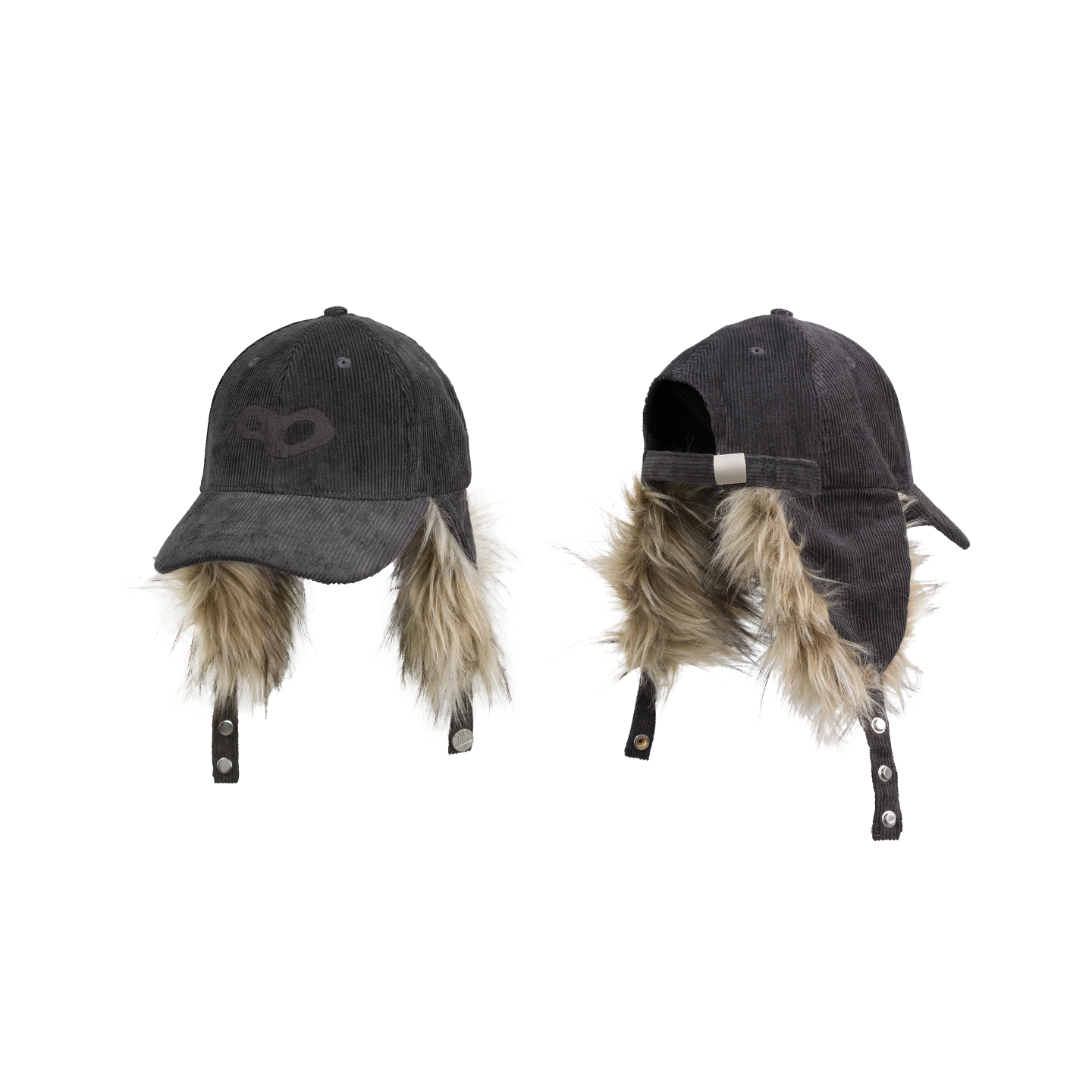 Faux Fur Earflap Corduroy Cap