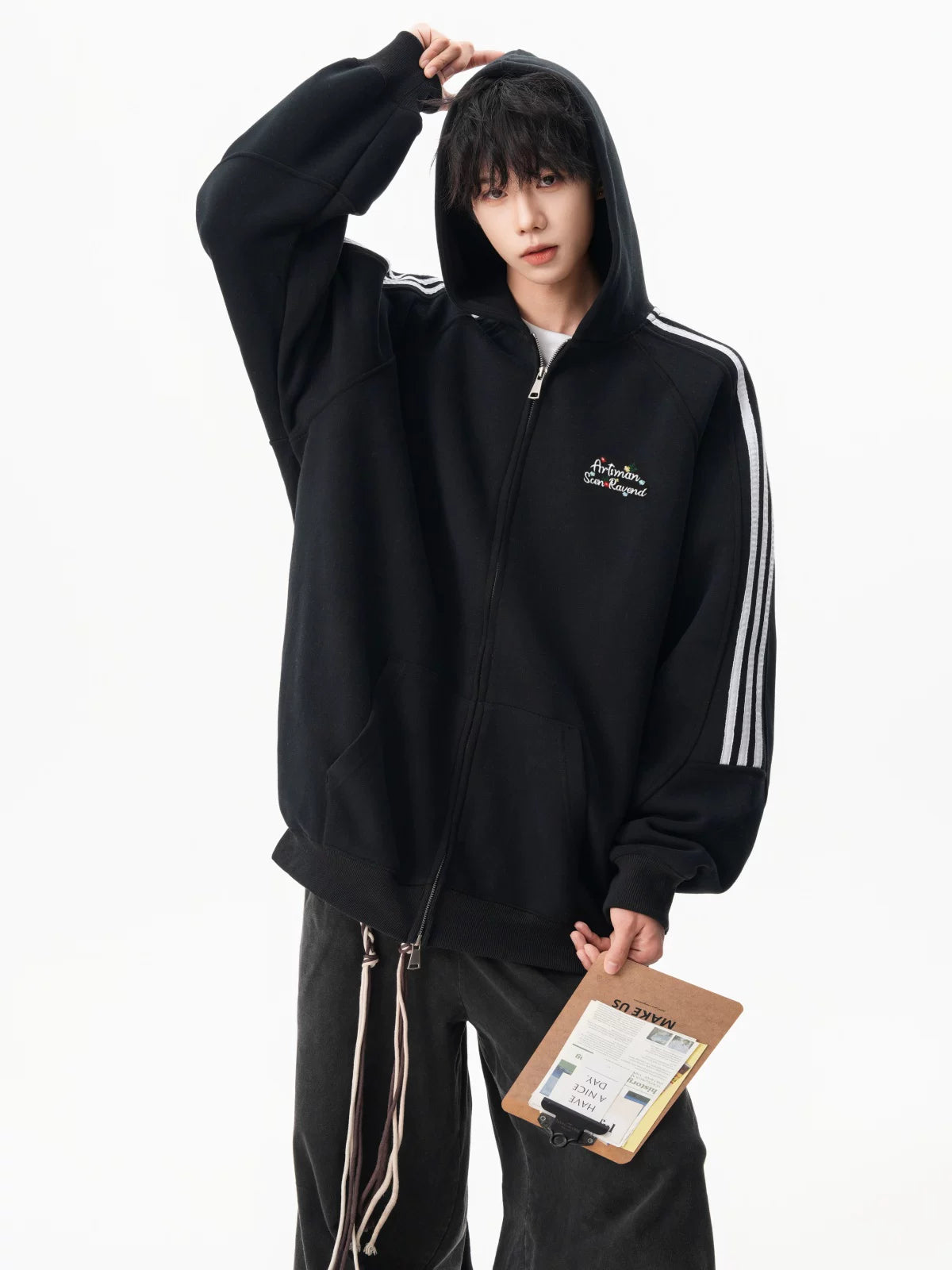 Triple Track Heather Zip Hoodie