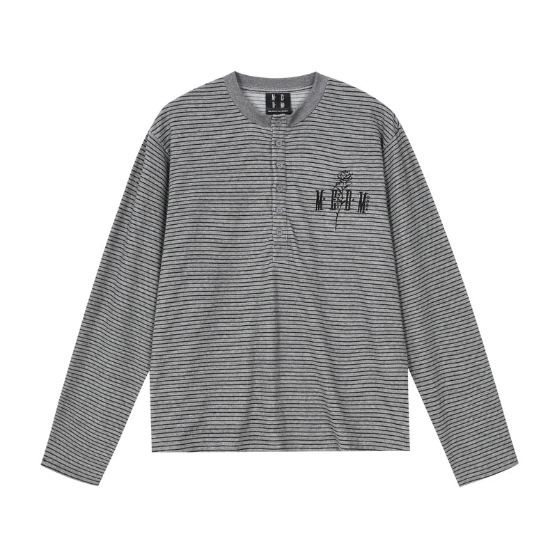 Striped Whisper Henley Long-Sleeve