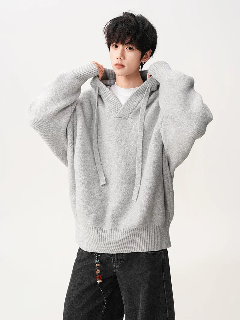 Campus Mist Henley Knit Hoodie