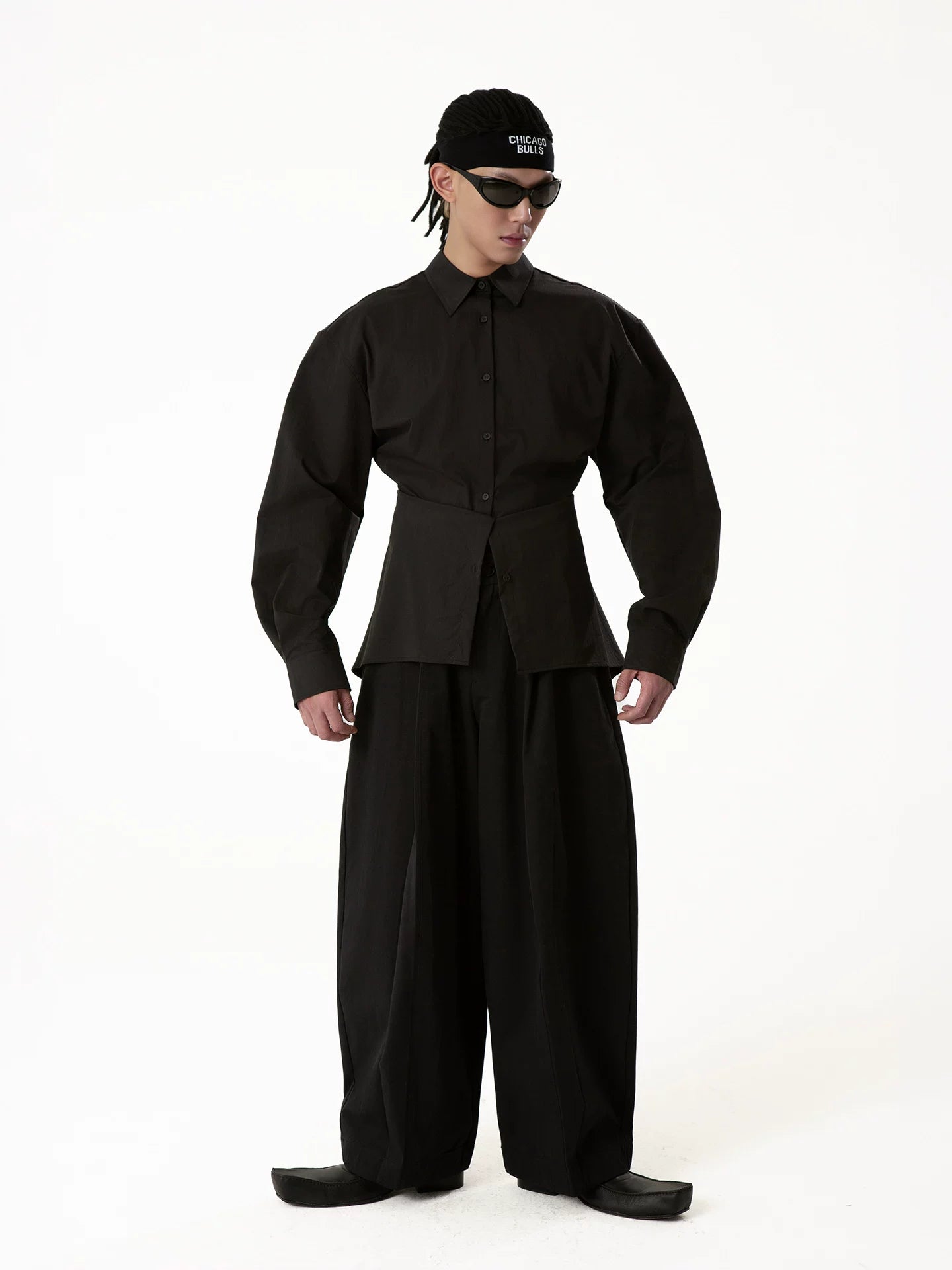 Crosswrap Sculpted Waist Poplin Shirt