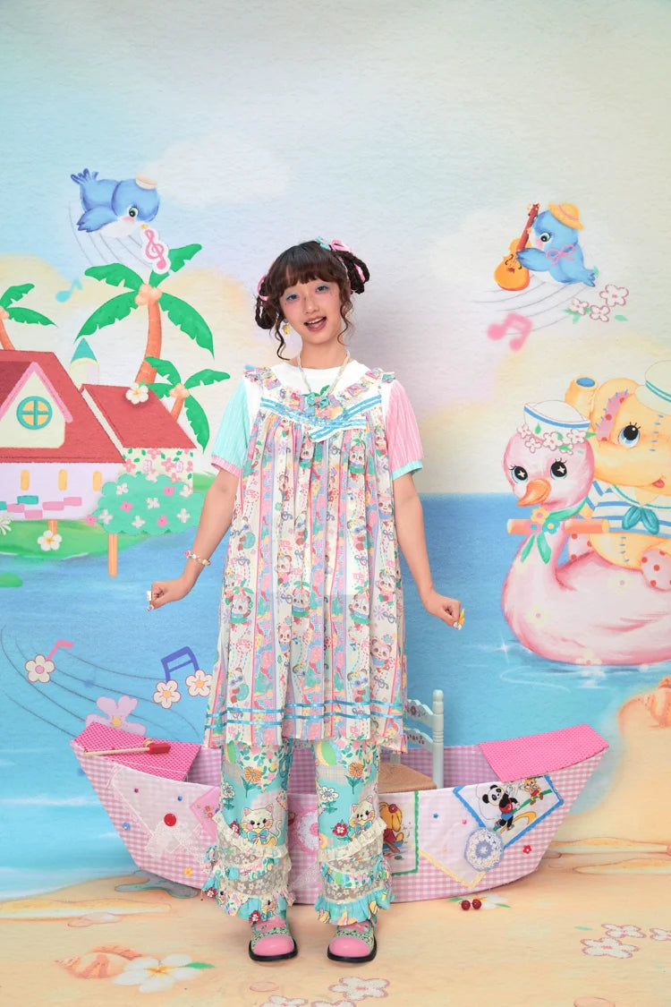 Sweet Panda Ruffle Summer Tank Dress