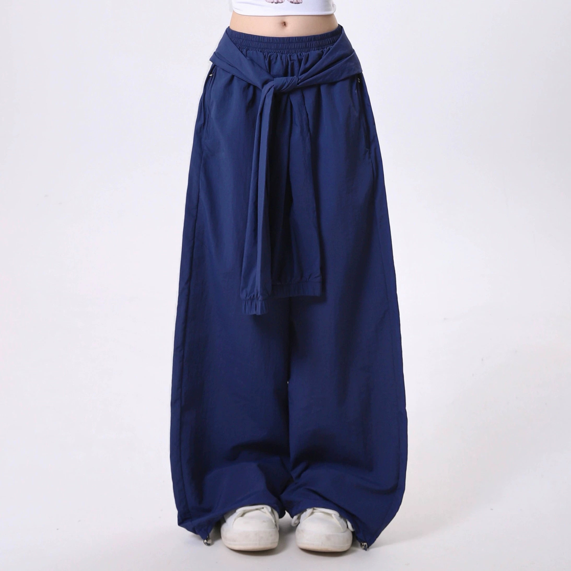 Tie-Front Balloon Pants