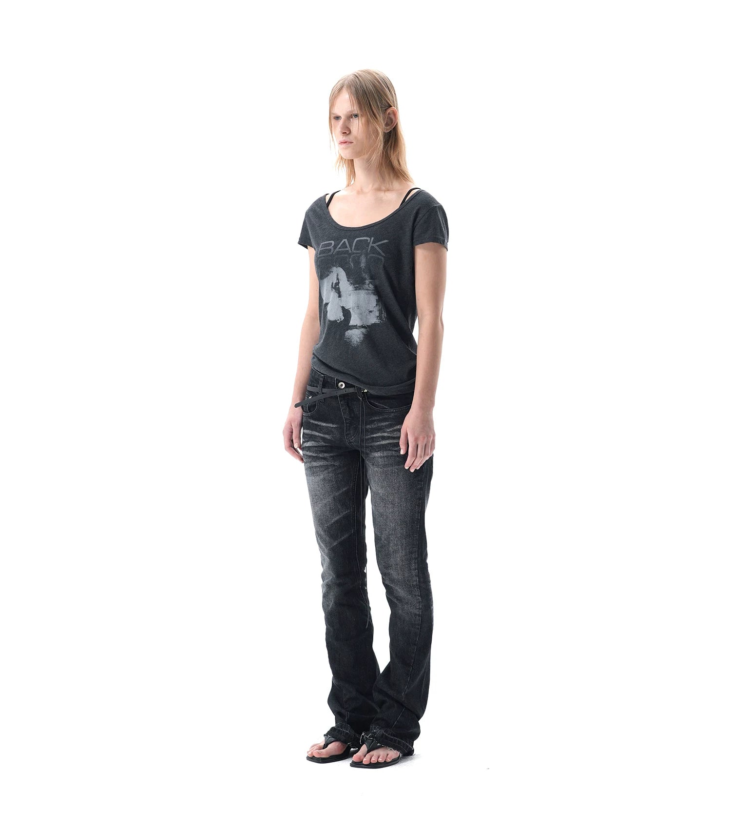 Echo Fade “BACK” Graphic Scoop Tee