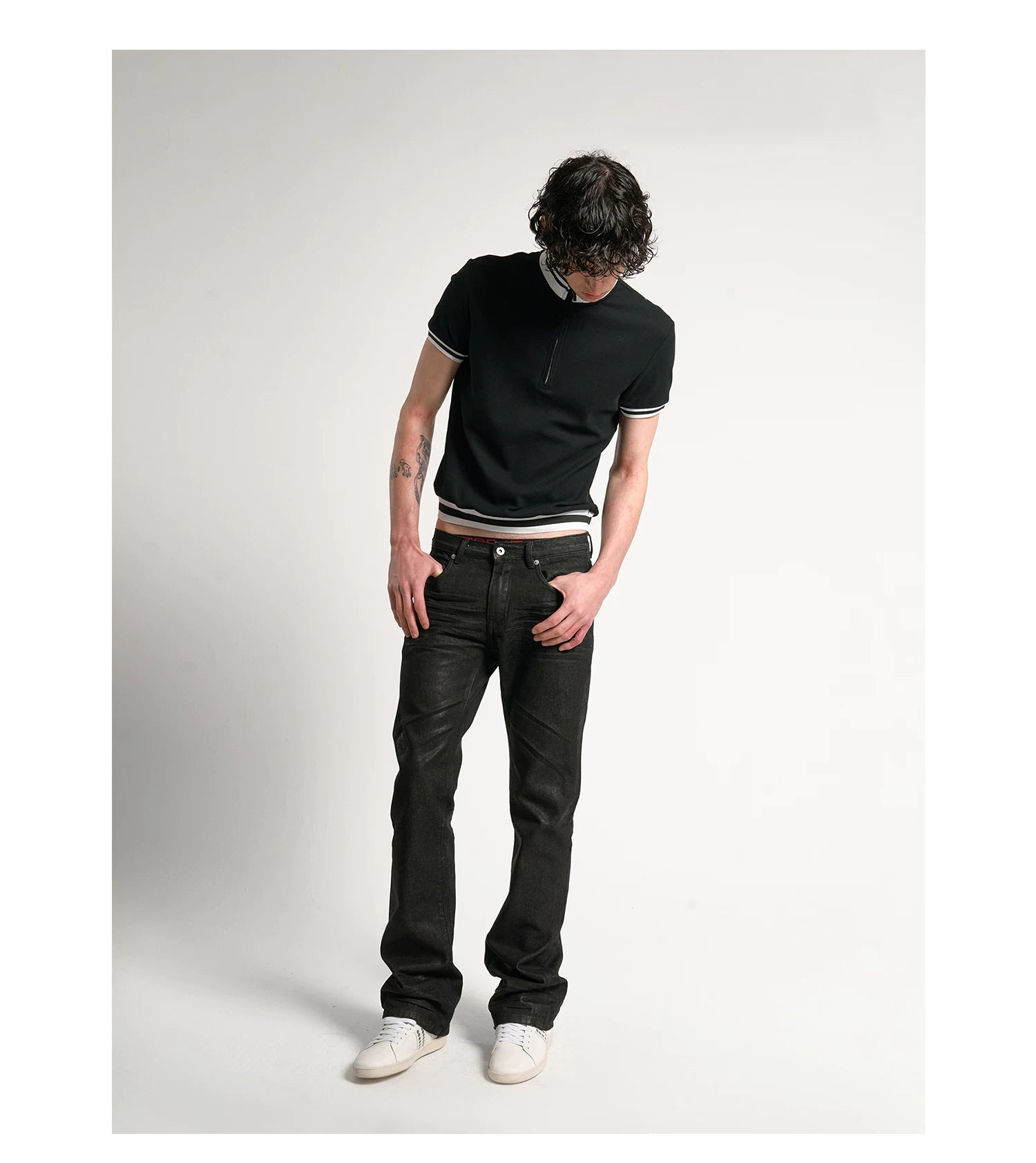 Midnight Resin Coated Straight Jeans