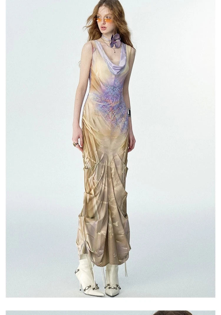 Of Akiva Iridescent Floral Mermaid Gown