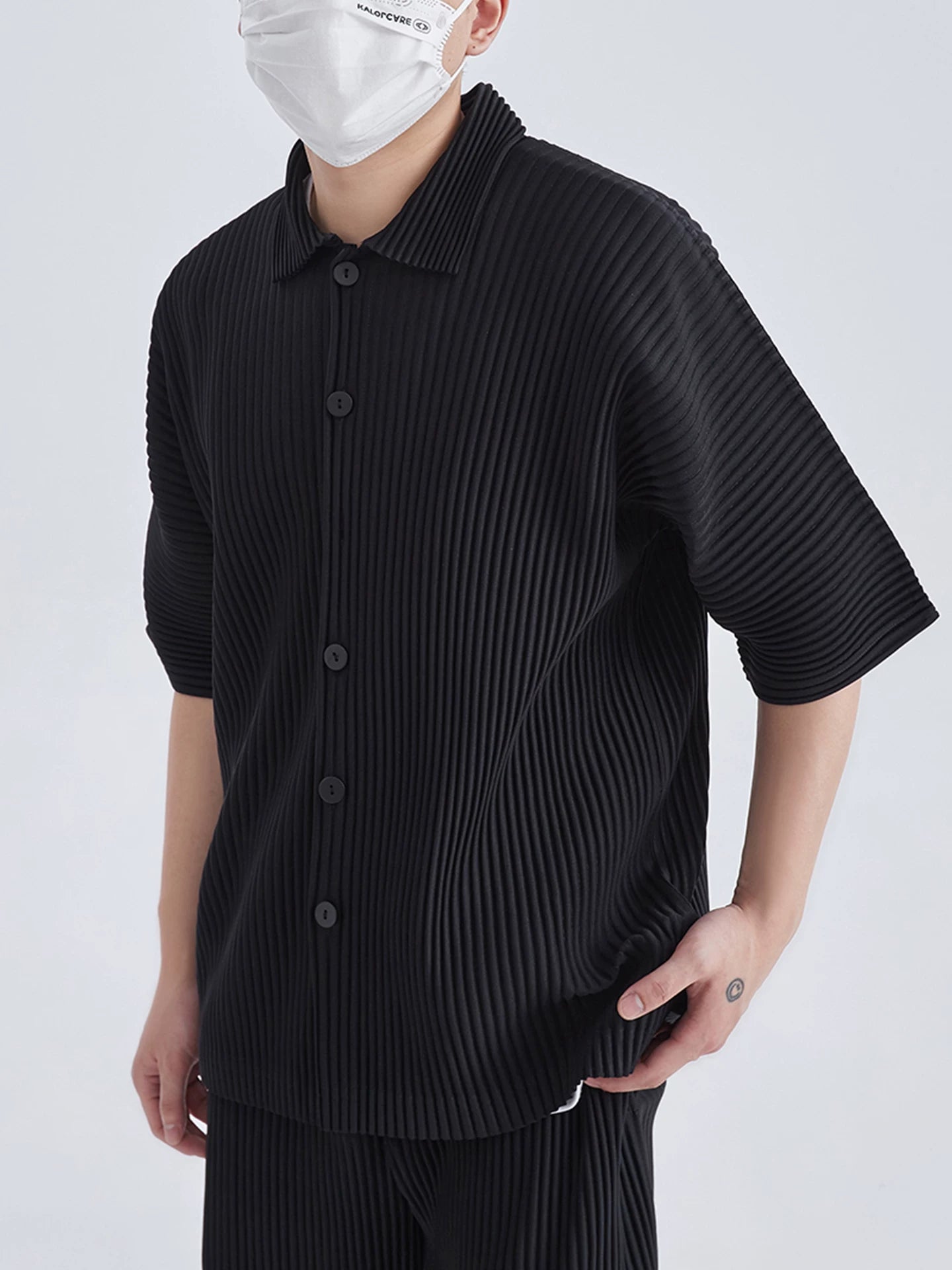 Mistfold Pleated Button Shirt