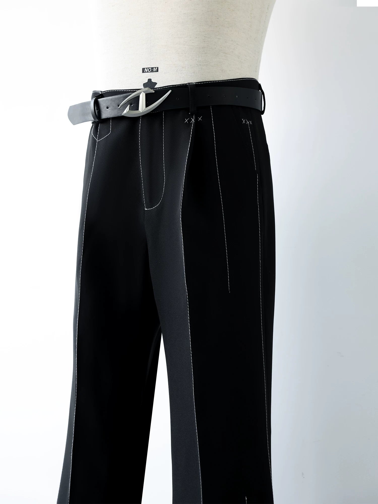 Midnight Gridline Tailored Flare Trousers