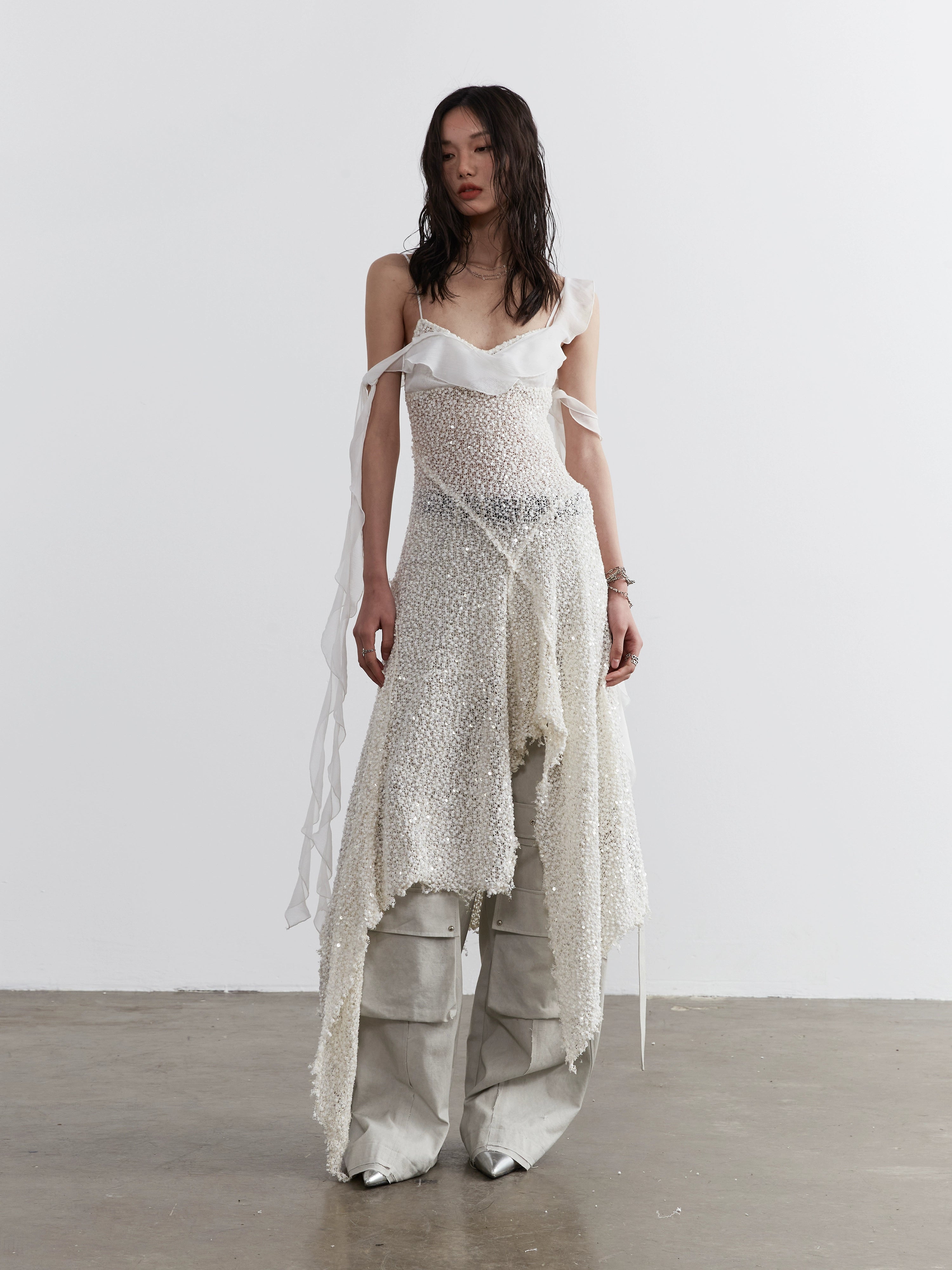 Sequin Mesh Layered Dress