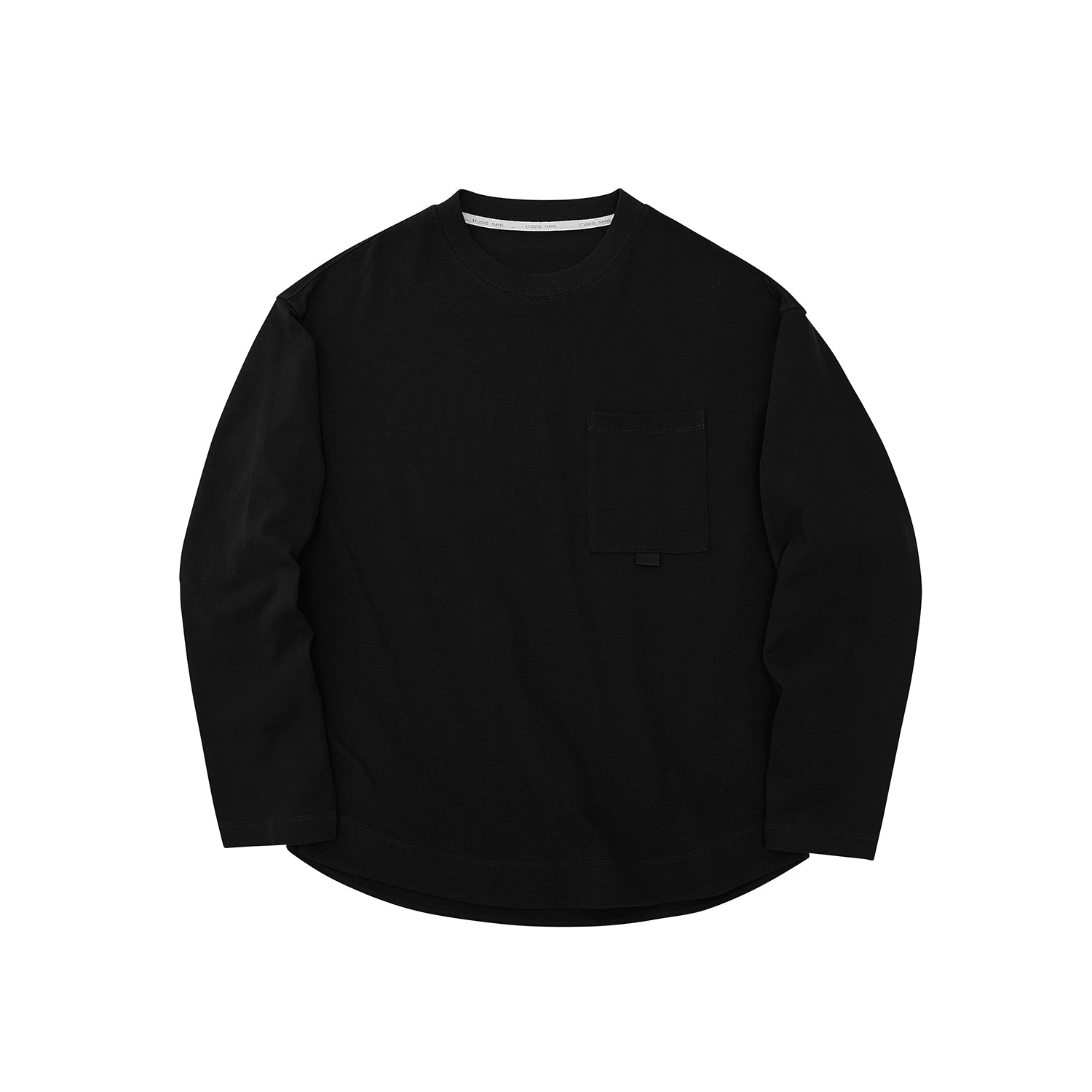 Loop-Pocket Round Neck Long Sleeve