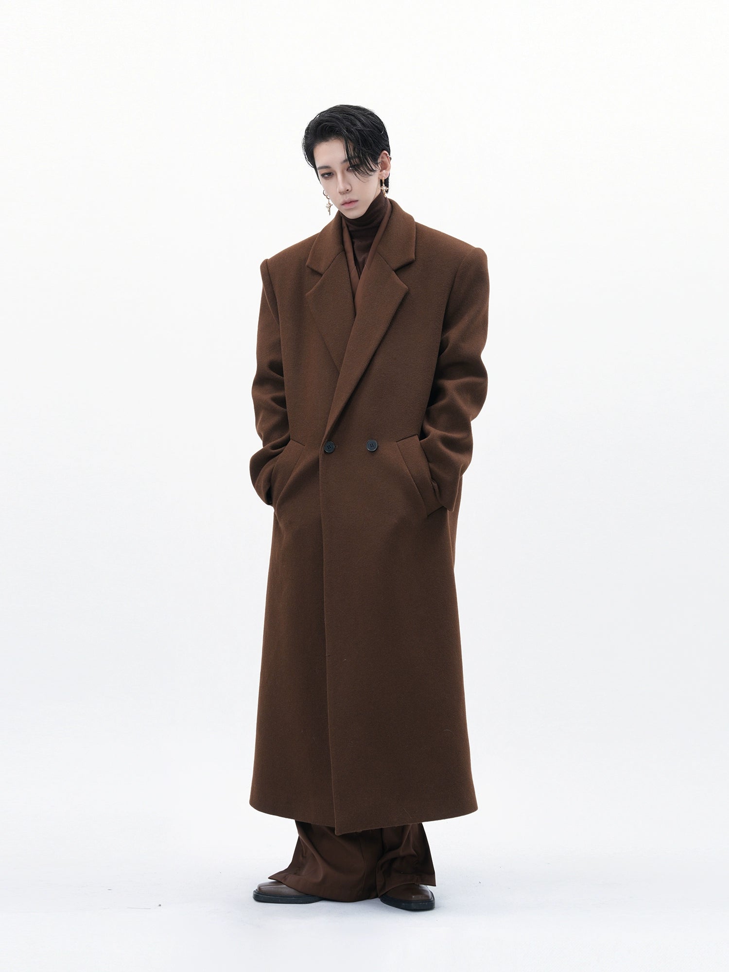 Chestnut Eclipse Wool Overcoat