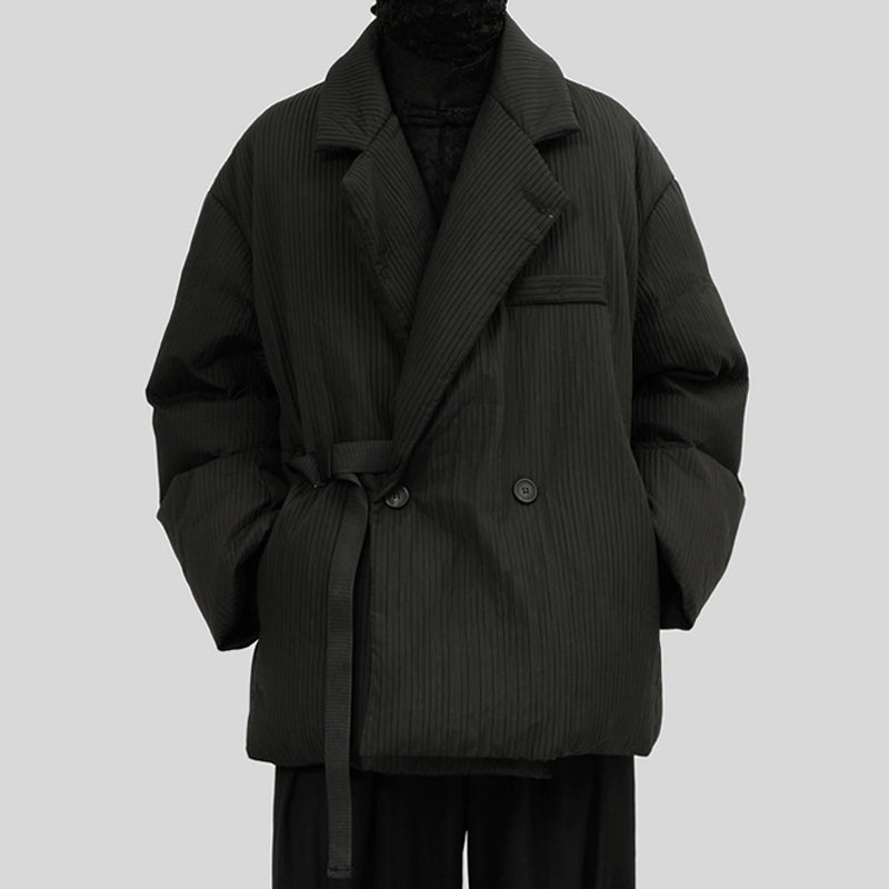 Asymmetrical Quilted Down Blazer